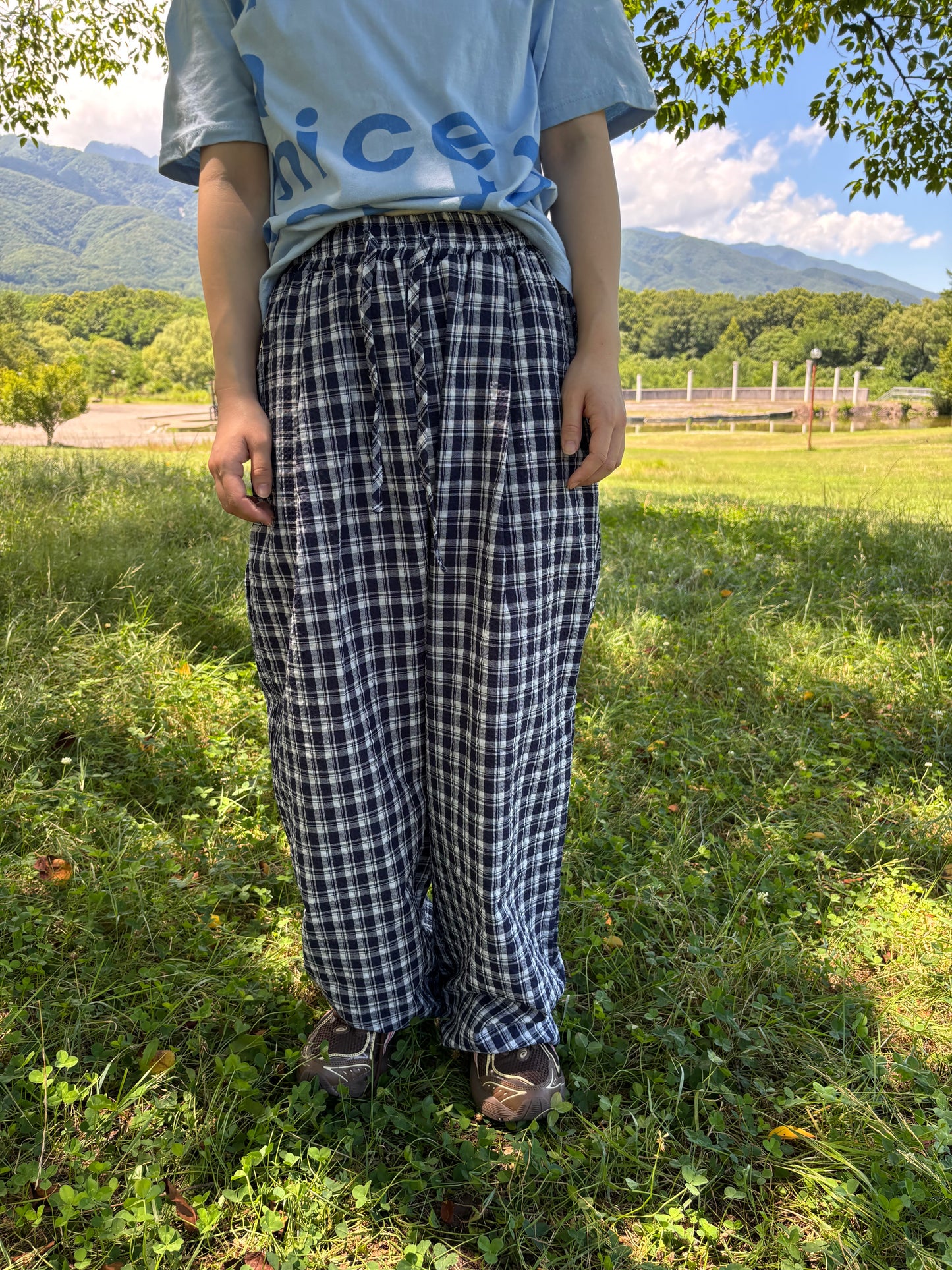 ネイビーチェックパンツ DPB84217