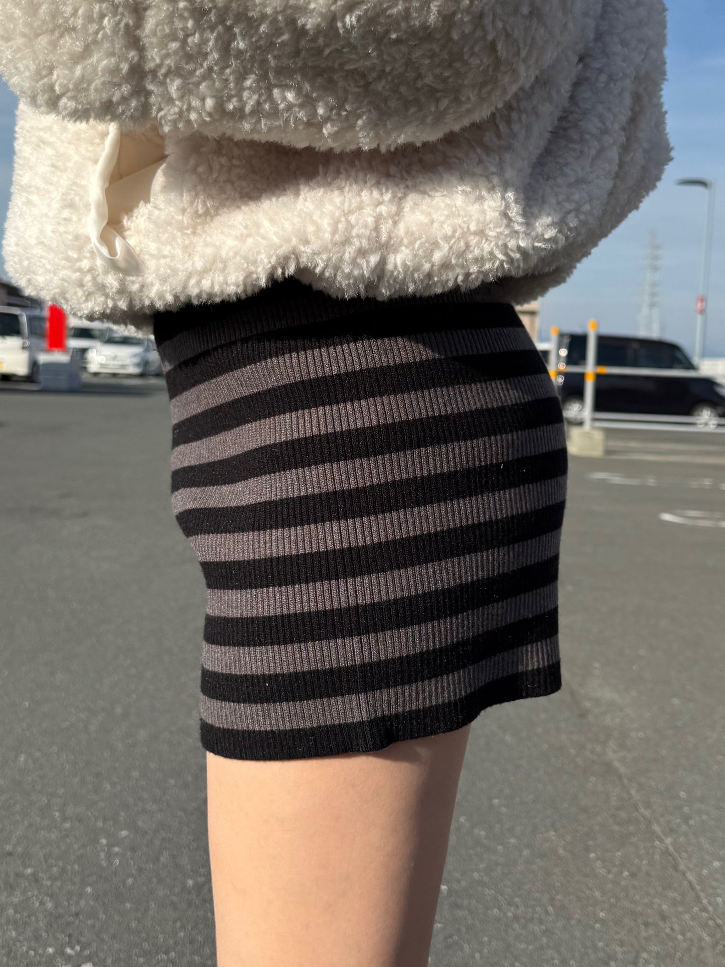 ボーダーニットショートパンツ DPB73537