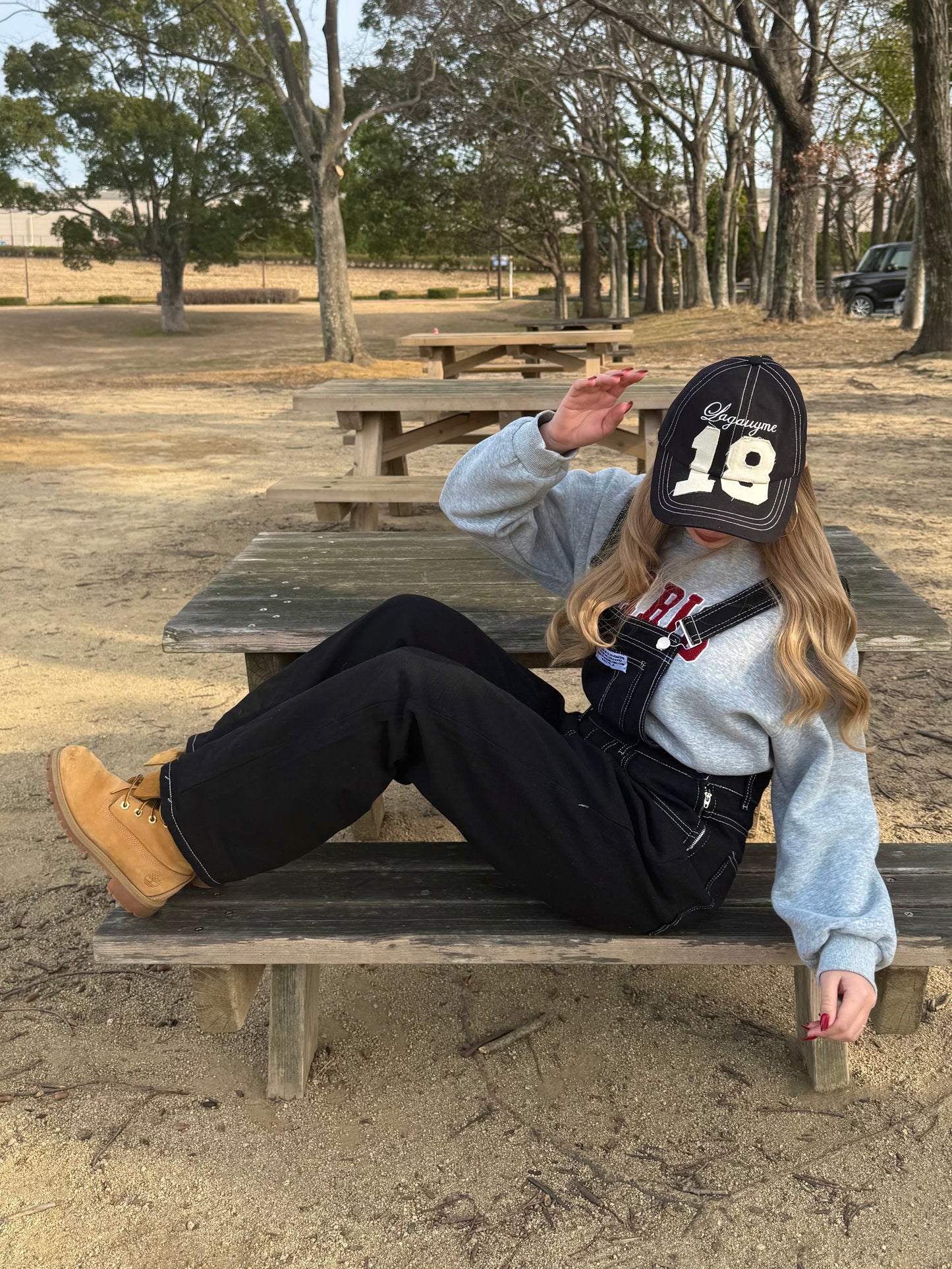 ブラックデニムサロペット DPB73568