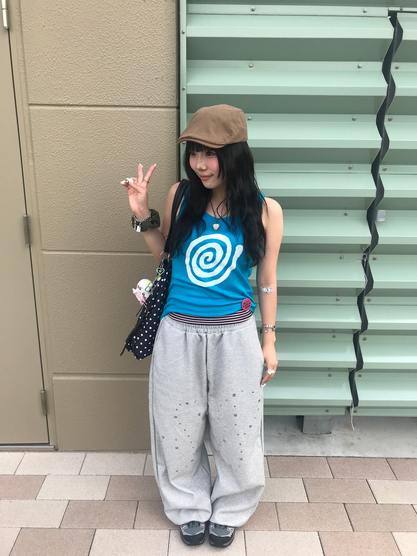 スタッズデザインロゴオーバースウェットパンツ DPB89285