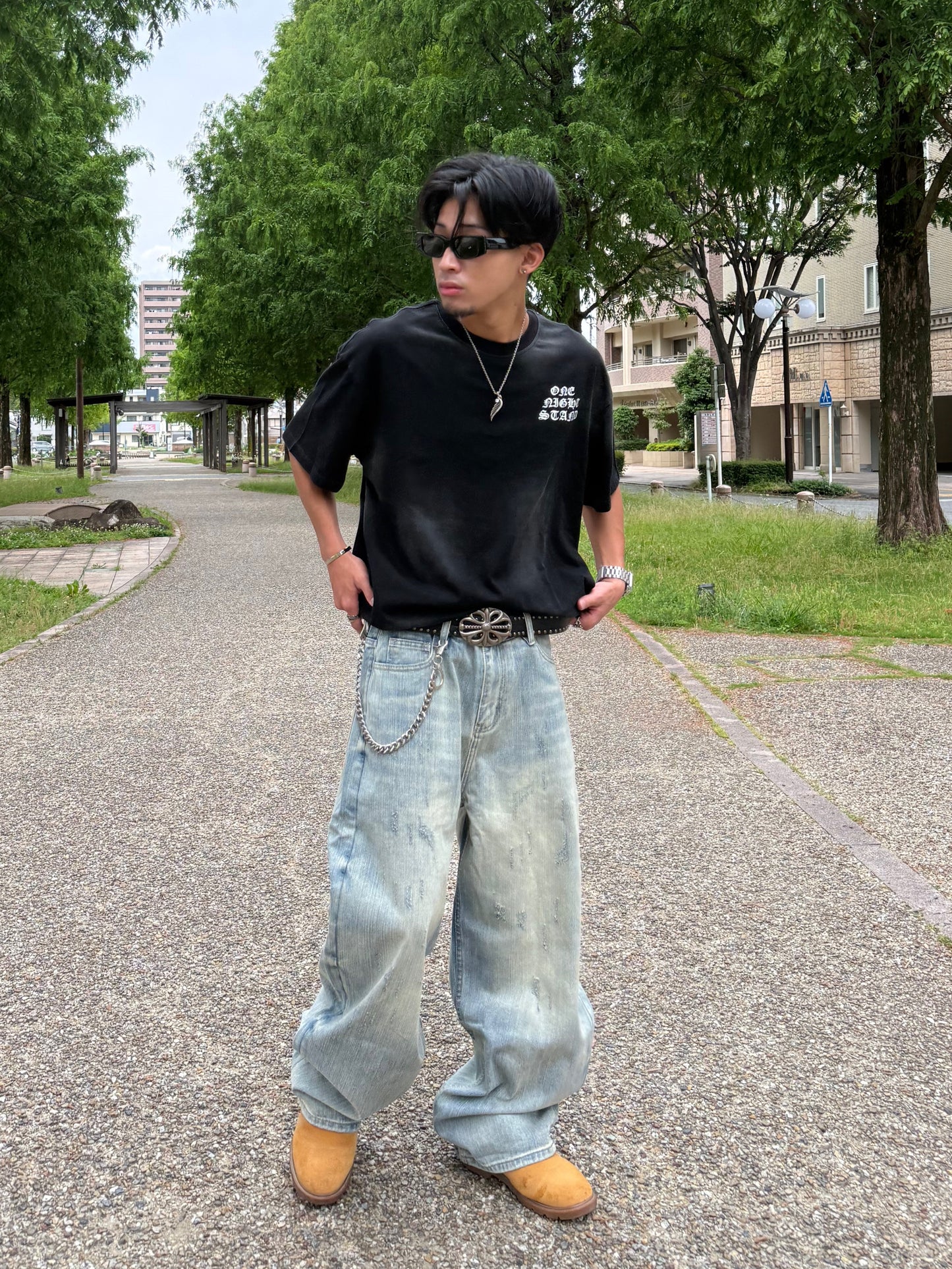 バックロゴペイントクロスTシャツ DPB90229