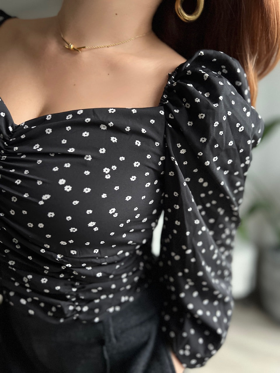 スクエアネックドットブラウス DPB56329