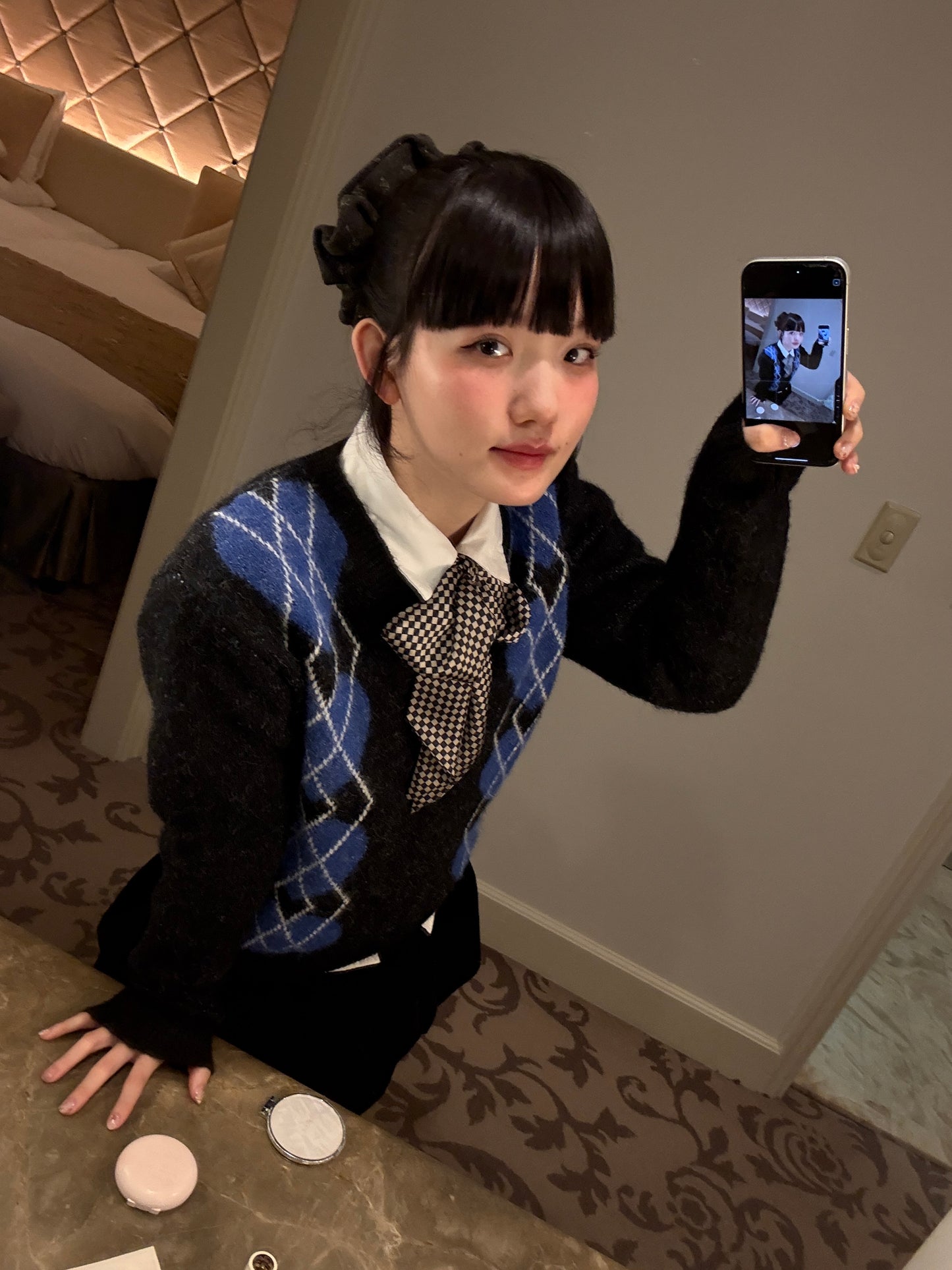 ブロックチェックスカーフ DPA43700