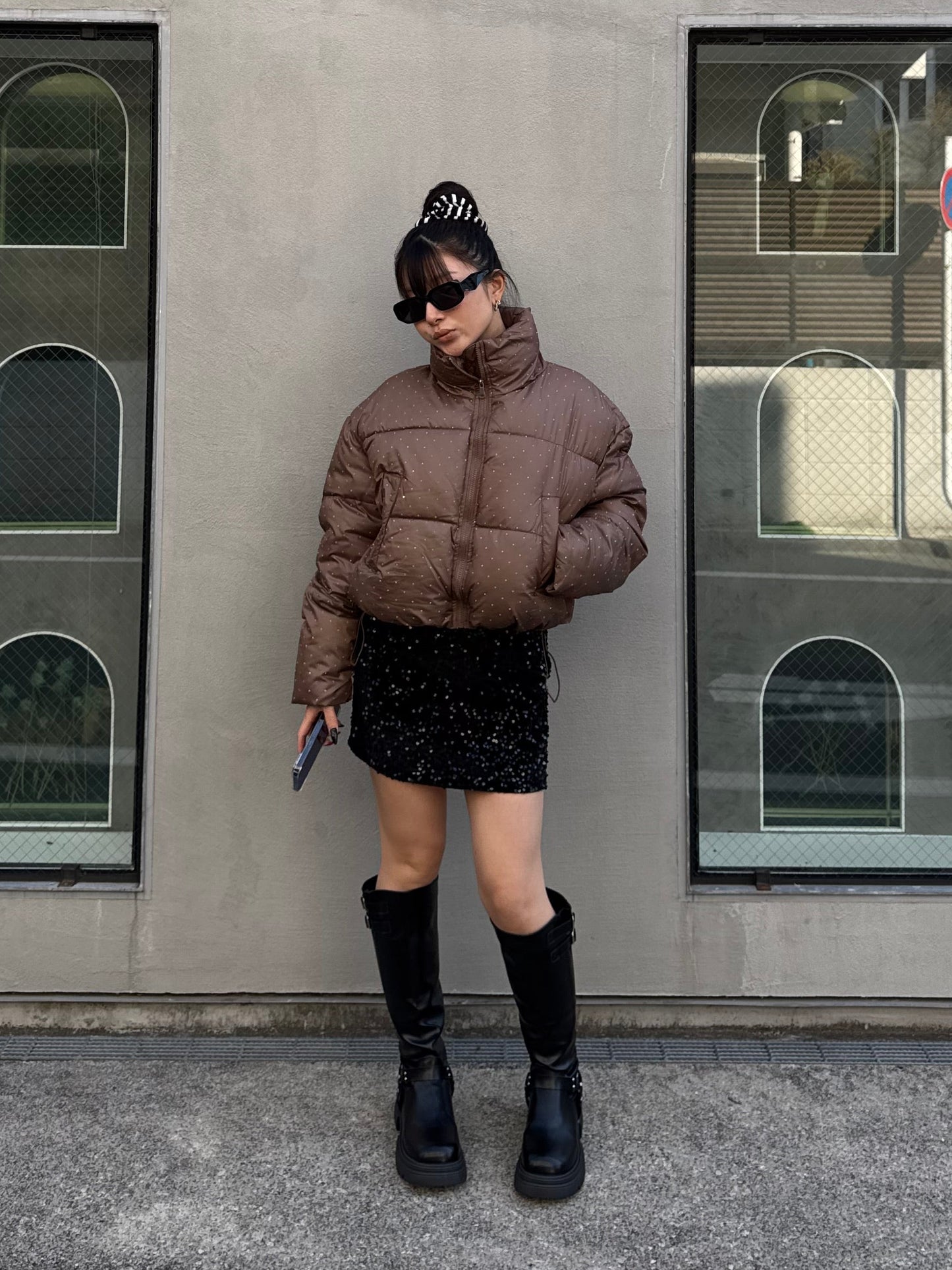 ラメショートダウンジャケット DPB86154