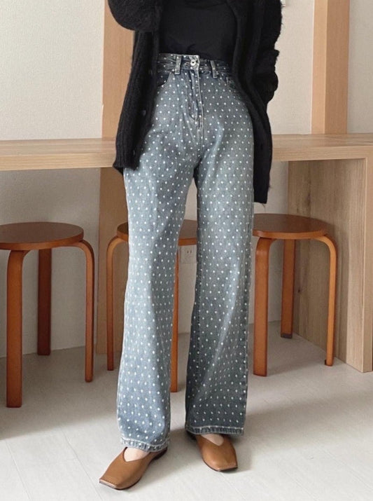 ドットデニムパンツ CPA38002