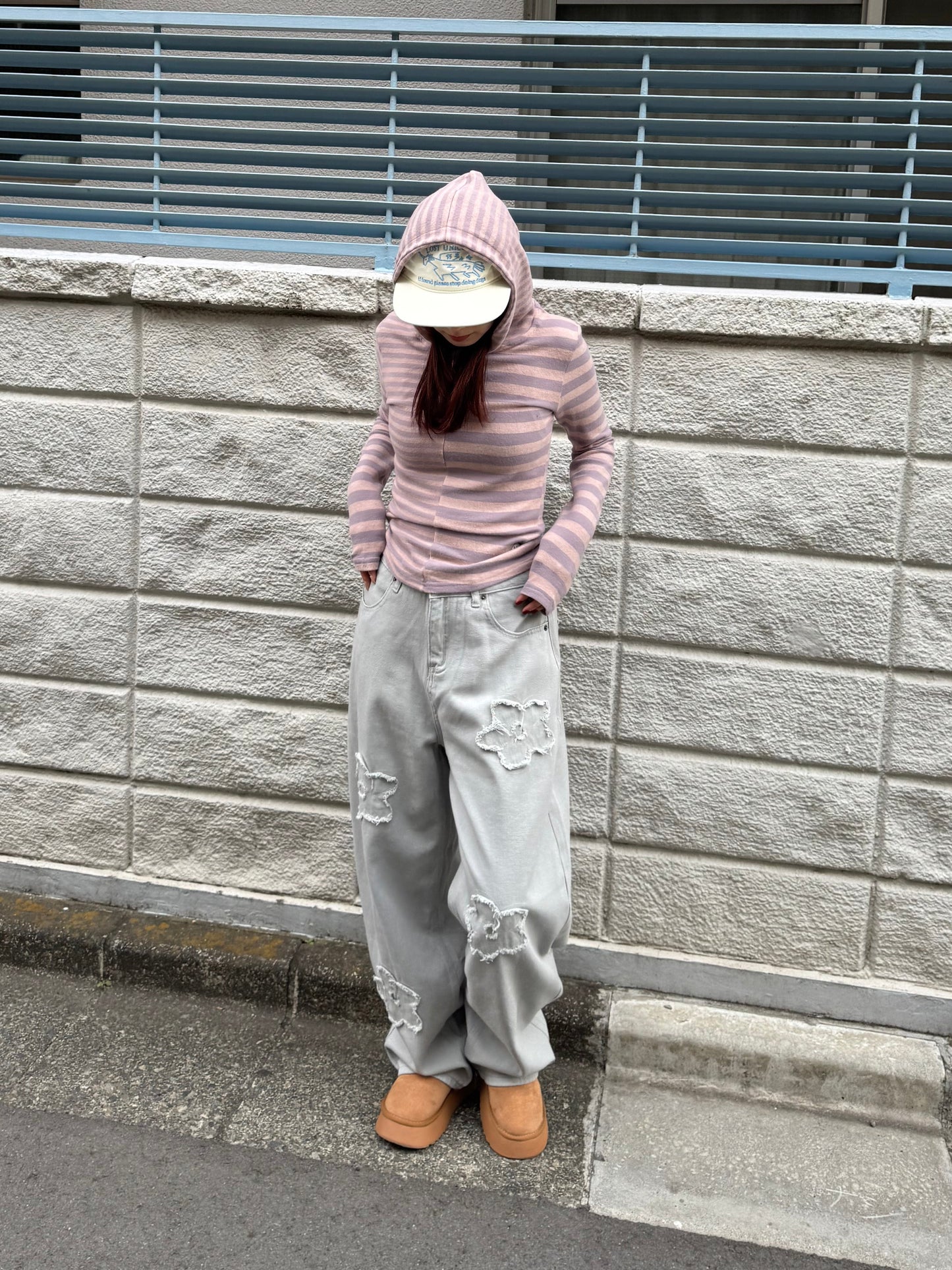 フラワーボリュームデニムパンツ DPB91102
