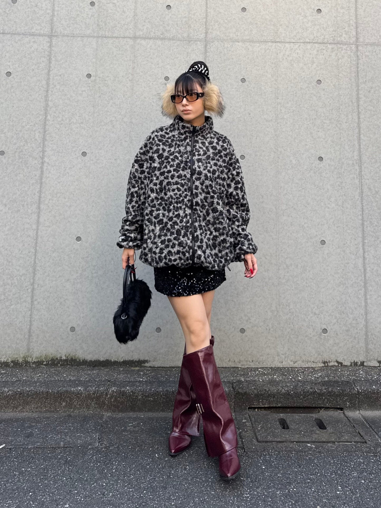 レオパードボアジップジャケット DPB86166