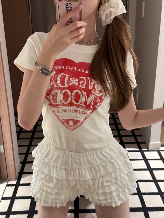 ハートプリントTシャツ DPB81082