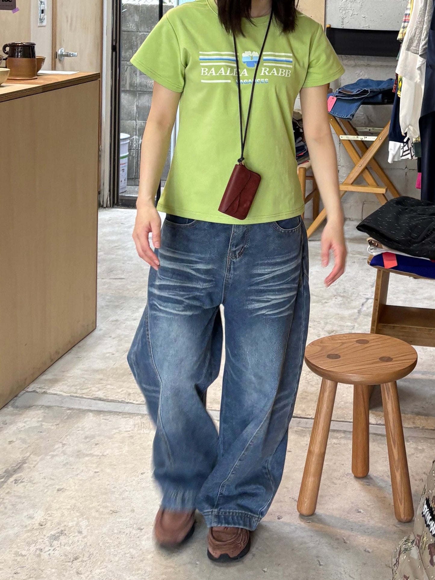 グリーンミニマルTシャツ DPB99096