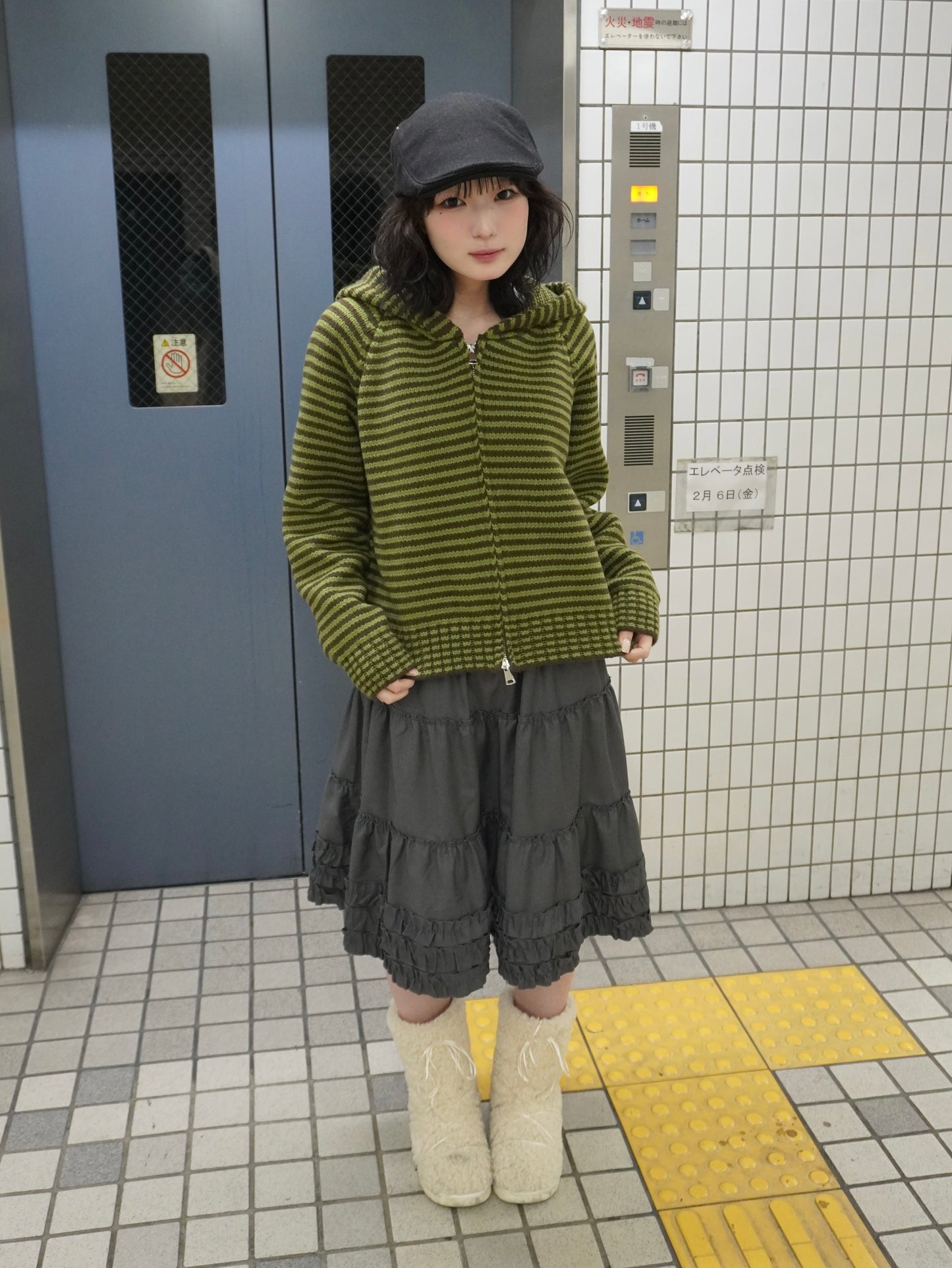 【即納】ボーダーニットダブルジップパーカー DPB85367S