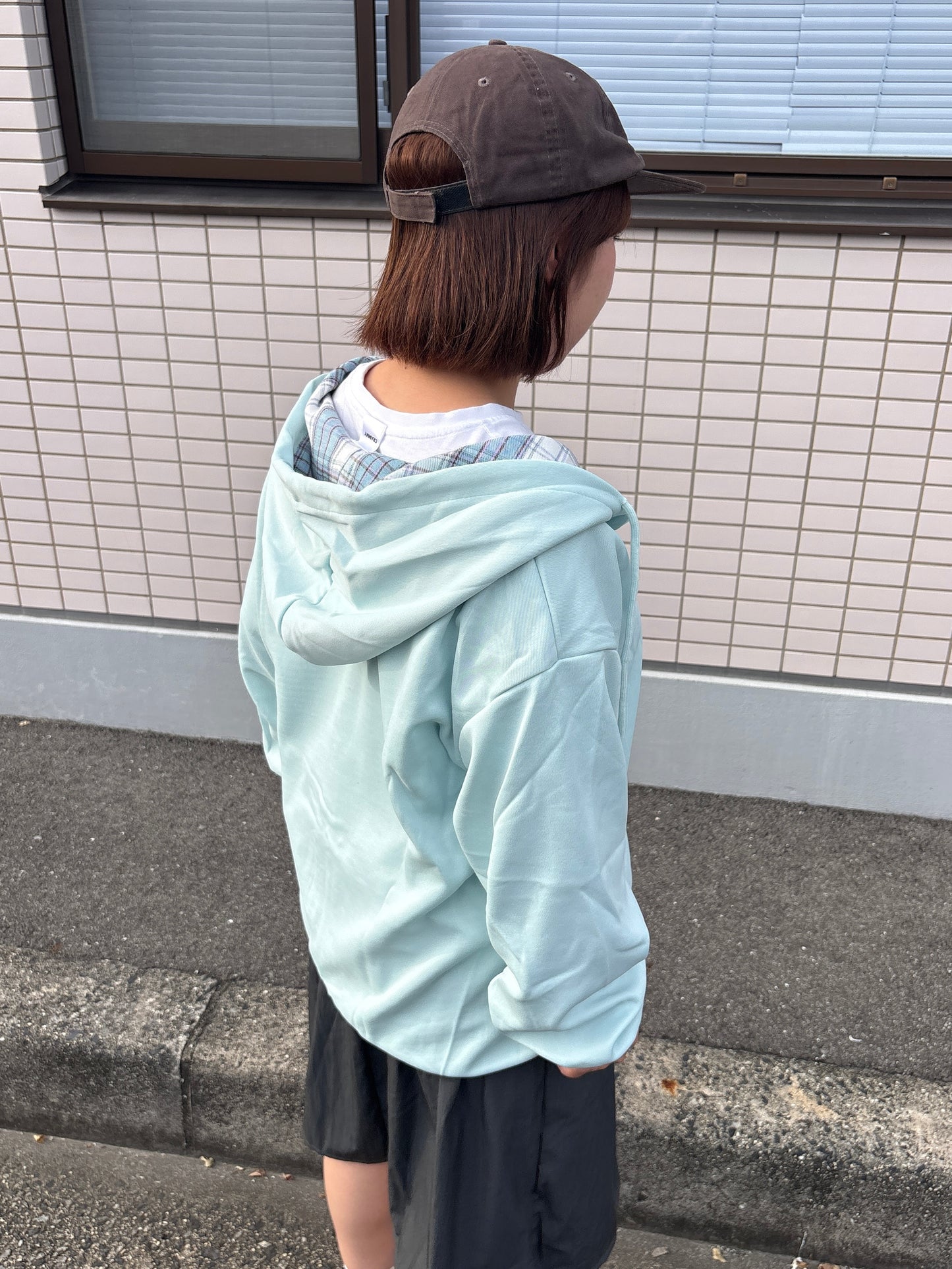 チェックジップパーカー DPB97009