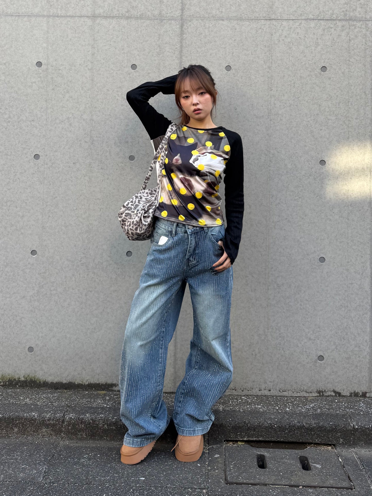 ドットキャットタイトトップス DPB86195