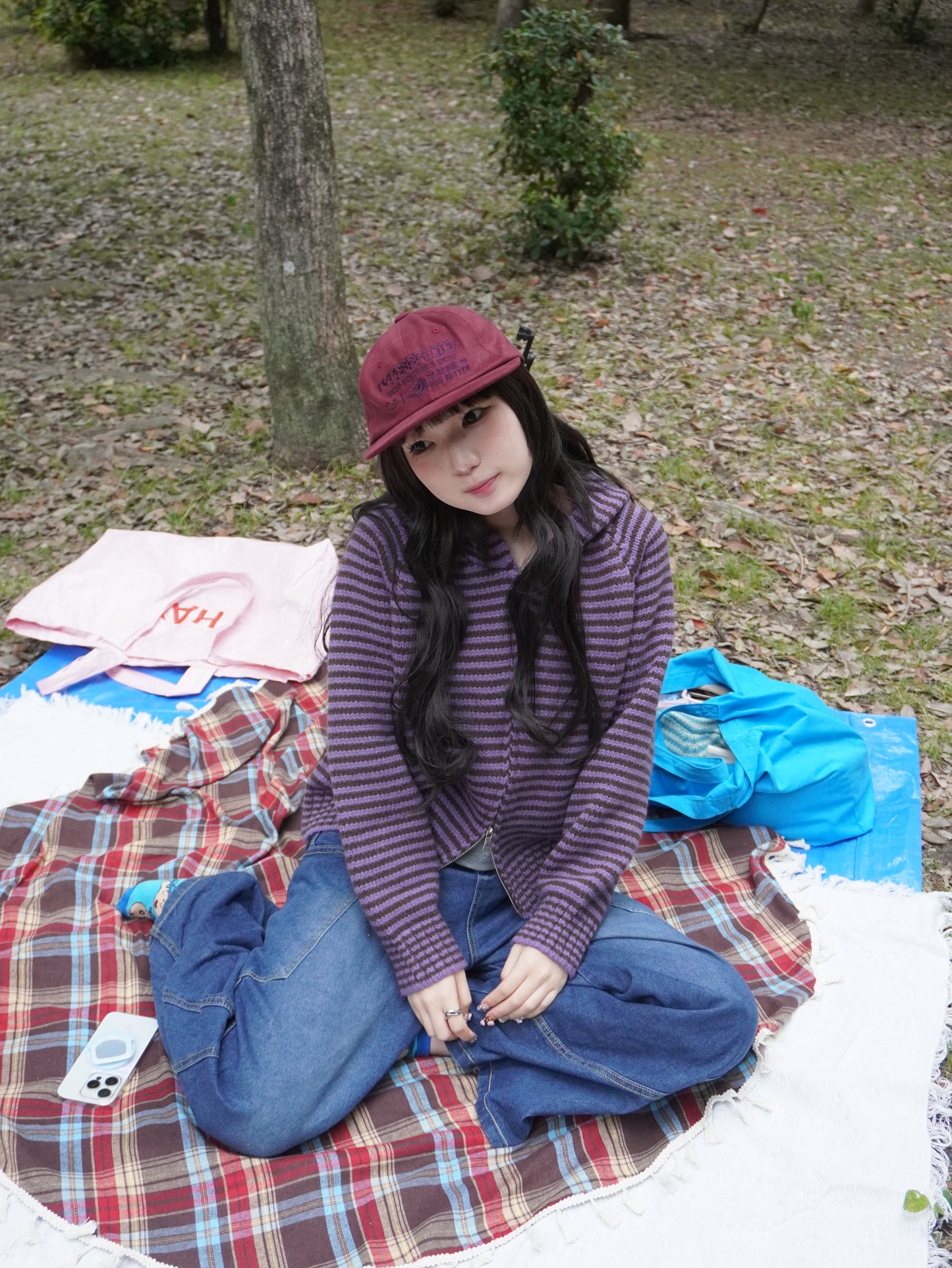 ボーダーニットダブルジップパーカー DPB85367