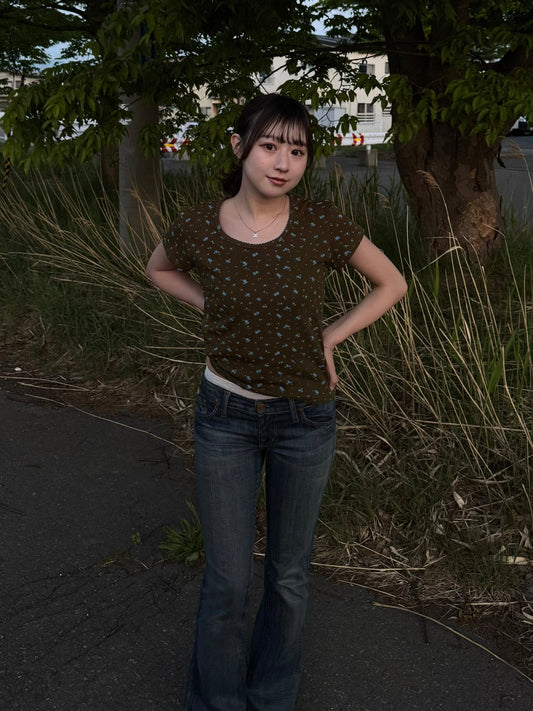 フラワーコットンTシャツ DPC03066