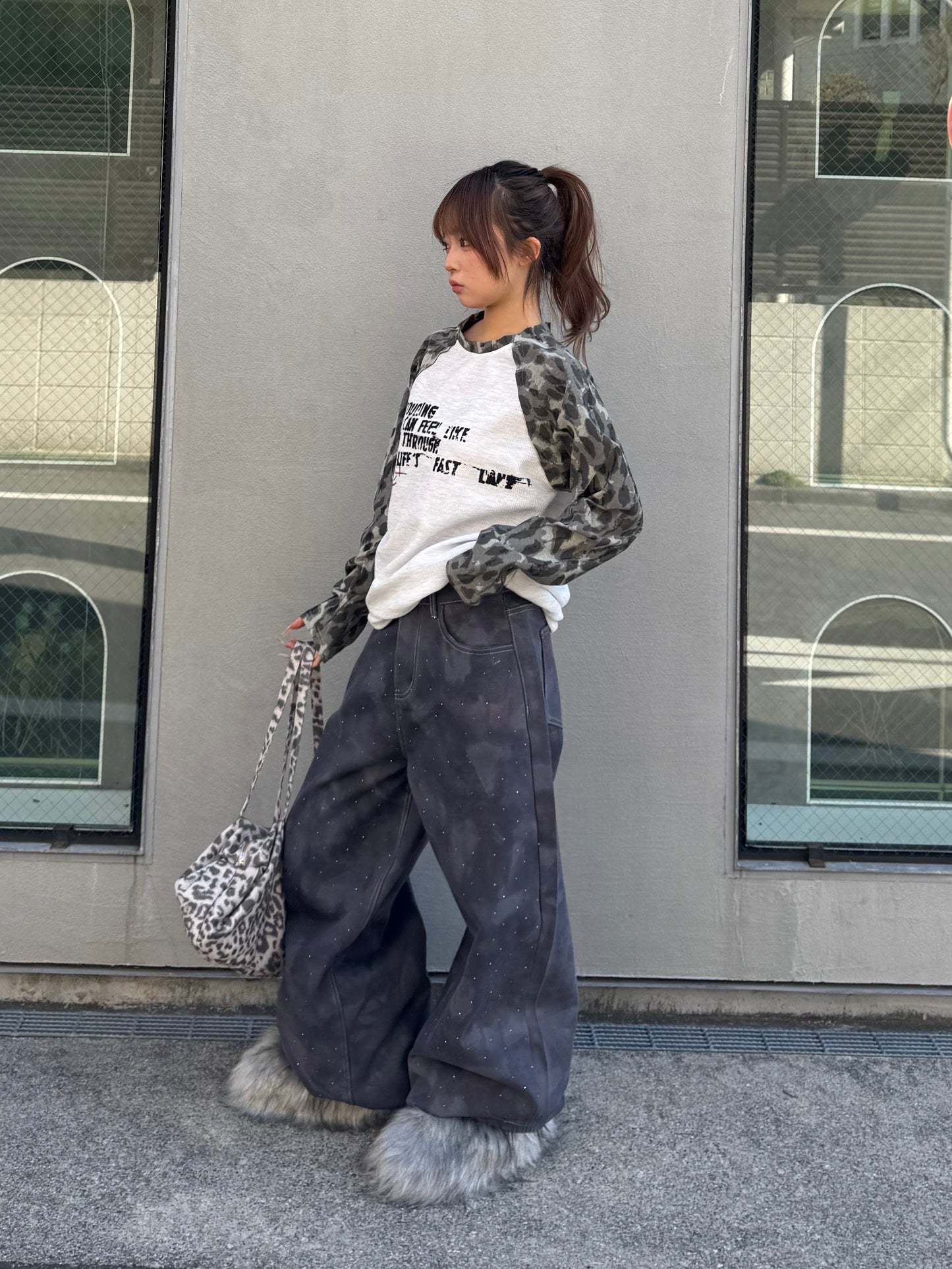 レオパードラグランTシャツ DPB86189