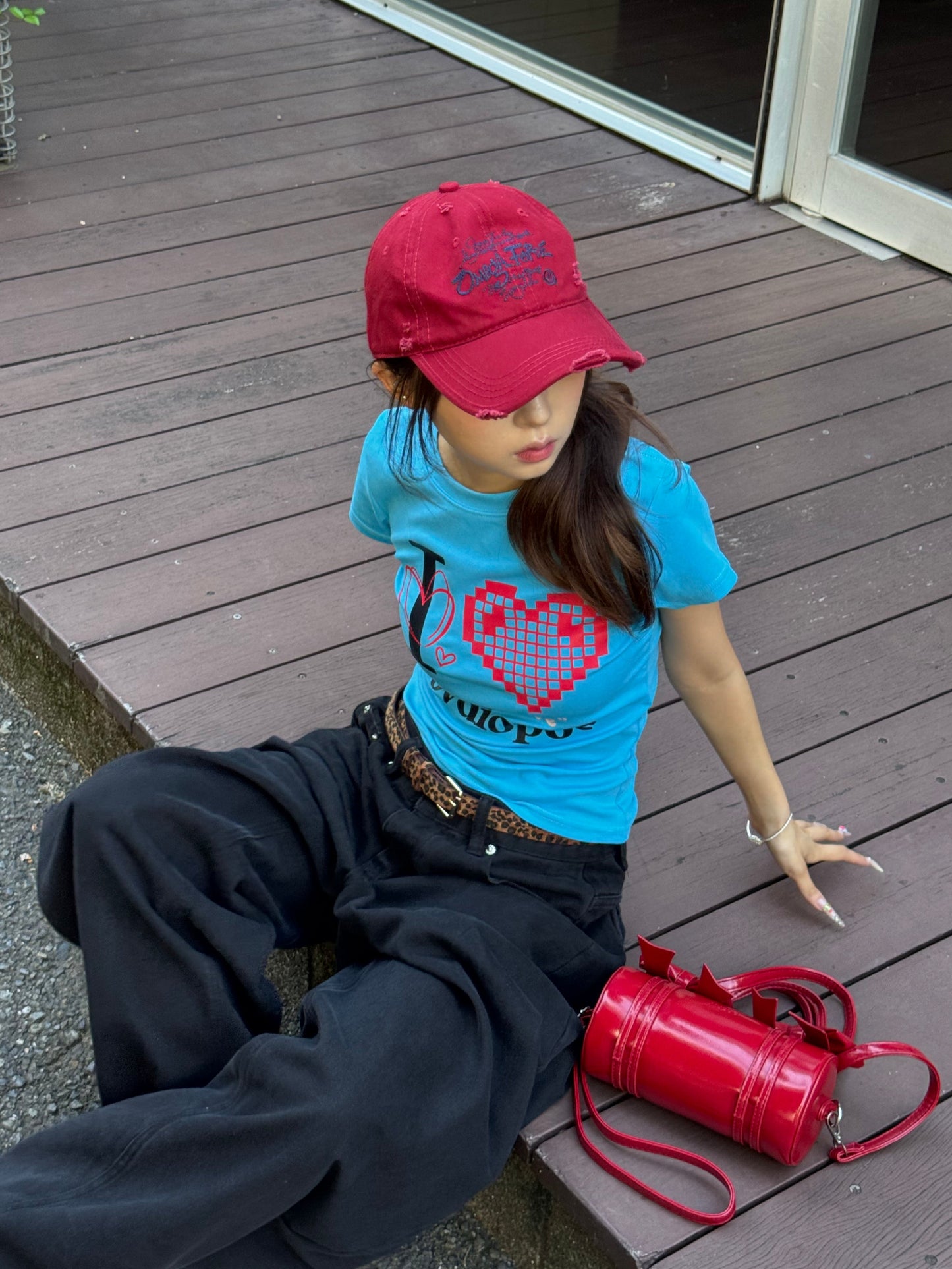 ピクセルアイラブTシャツ DPB86086