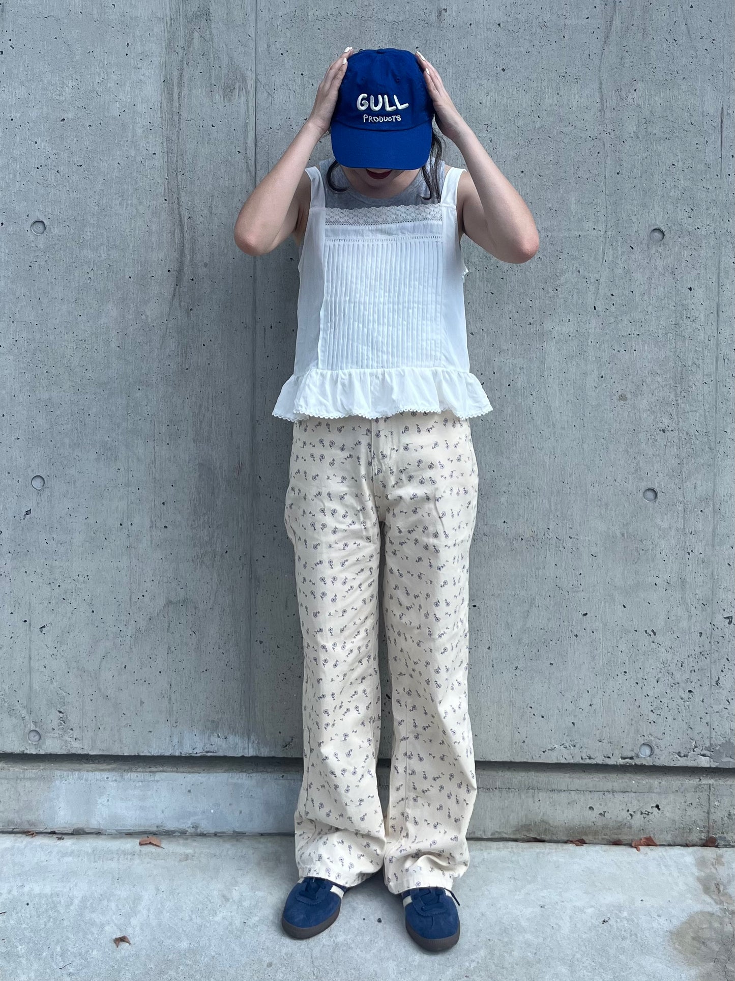 フラワープリントデニムパンツ DPB84234