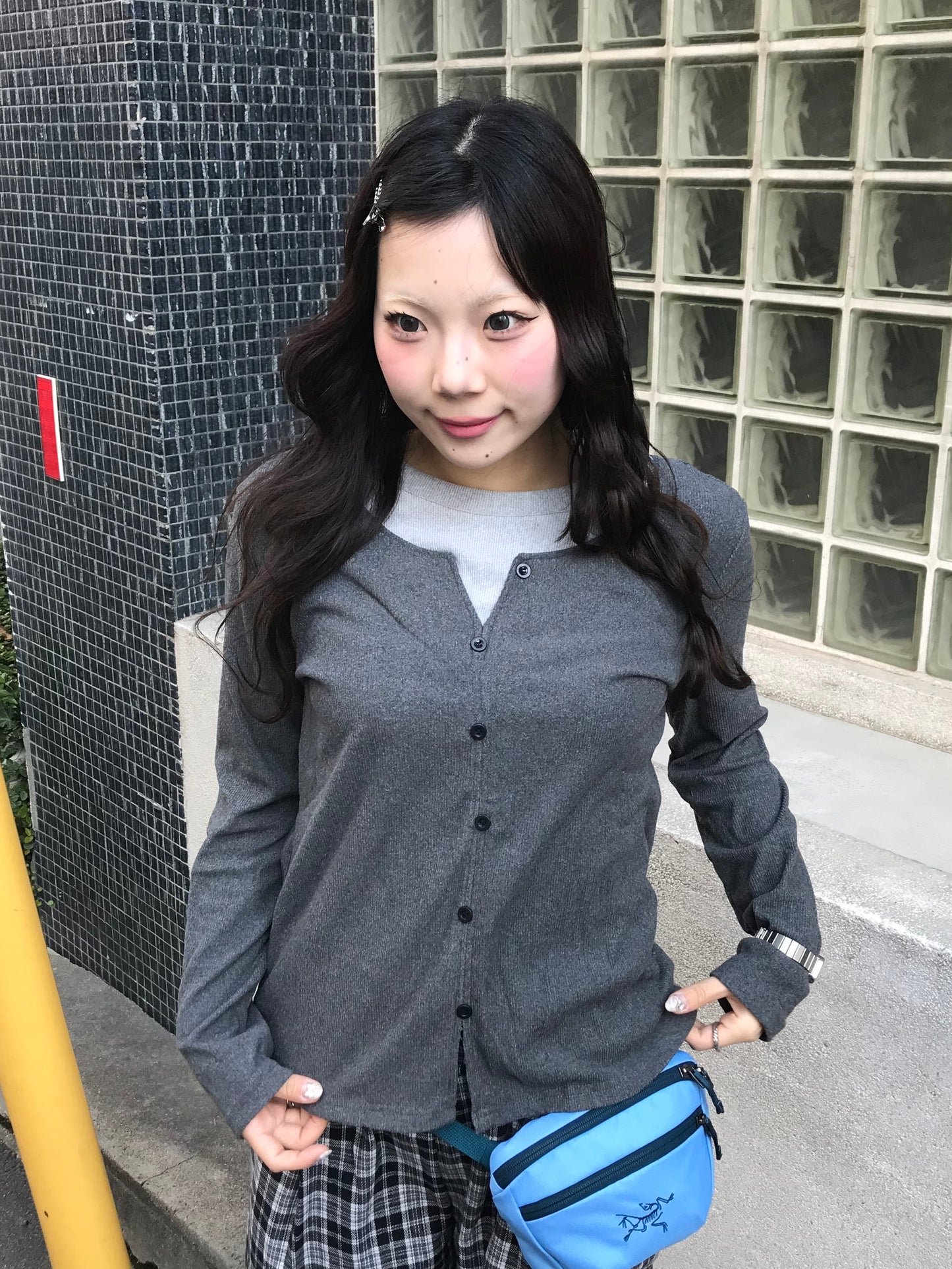 ダークグレーレイヤードトップス DPB89194