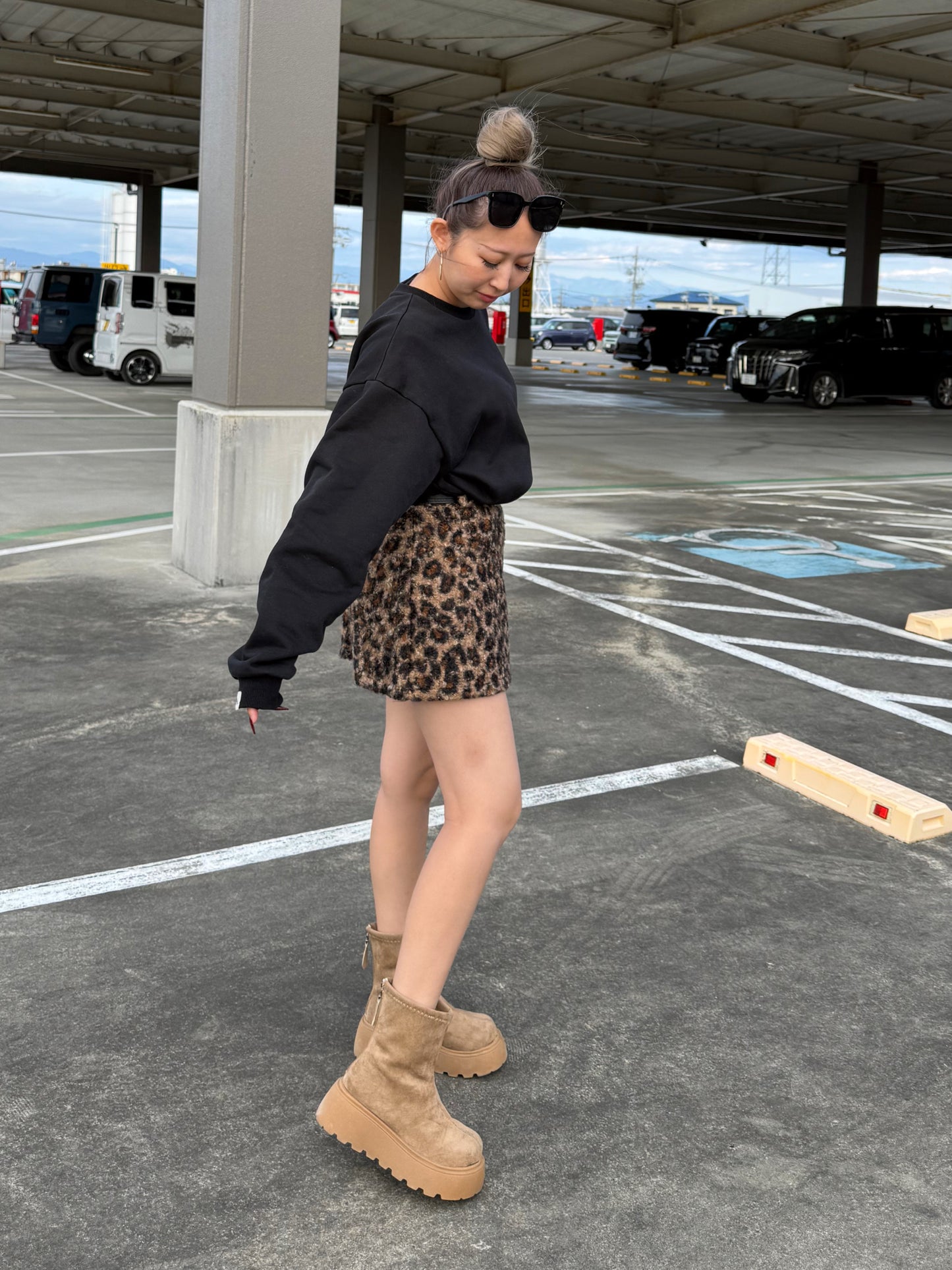 レオパードボアミニスカート DPB73536