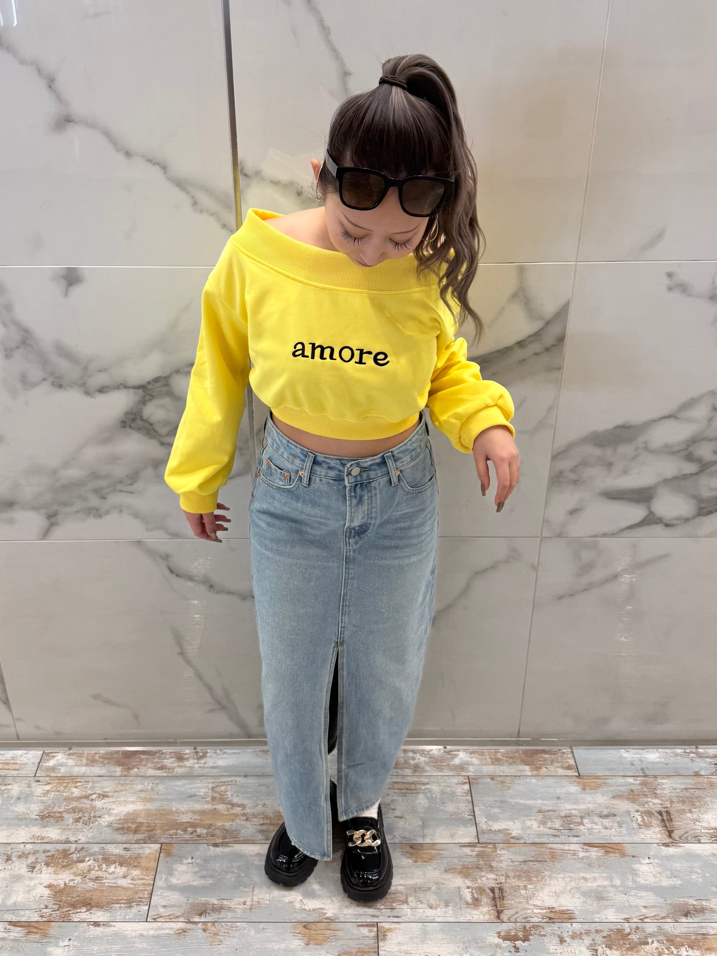 ワイドネックスウェットトップス DPB73593