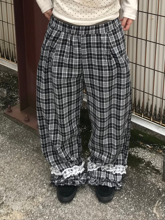 チェックレースオーバーパンツ DPB89181