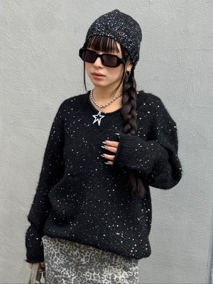 Vネックラメニット DPB86142