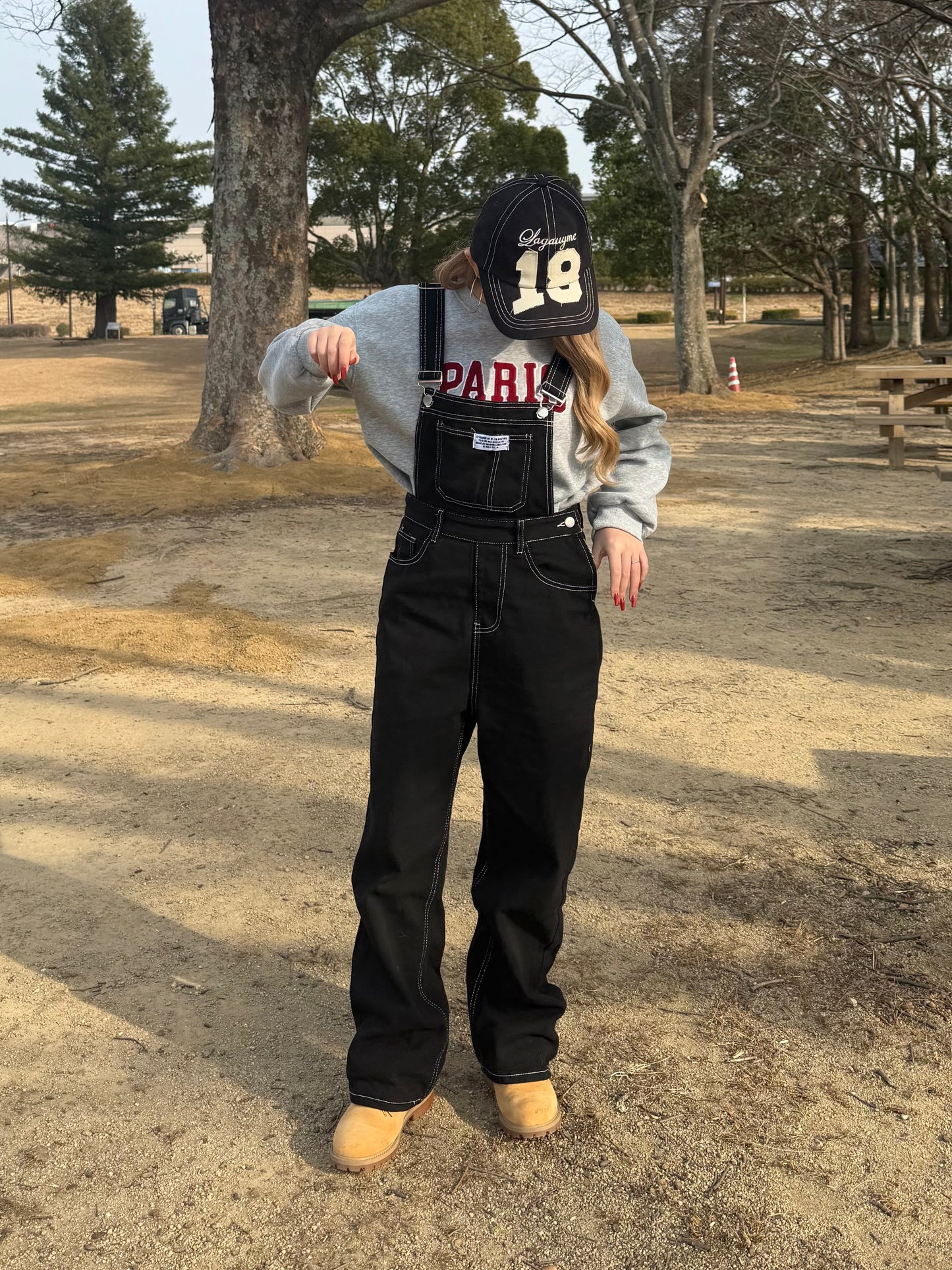 ブラックデニムサロペット DPB73568