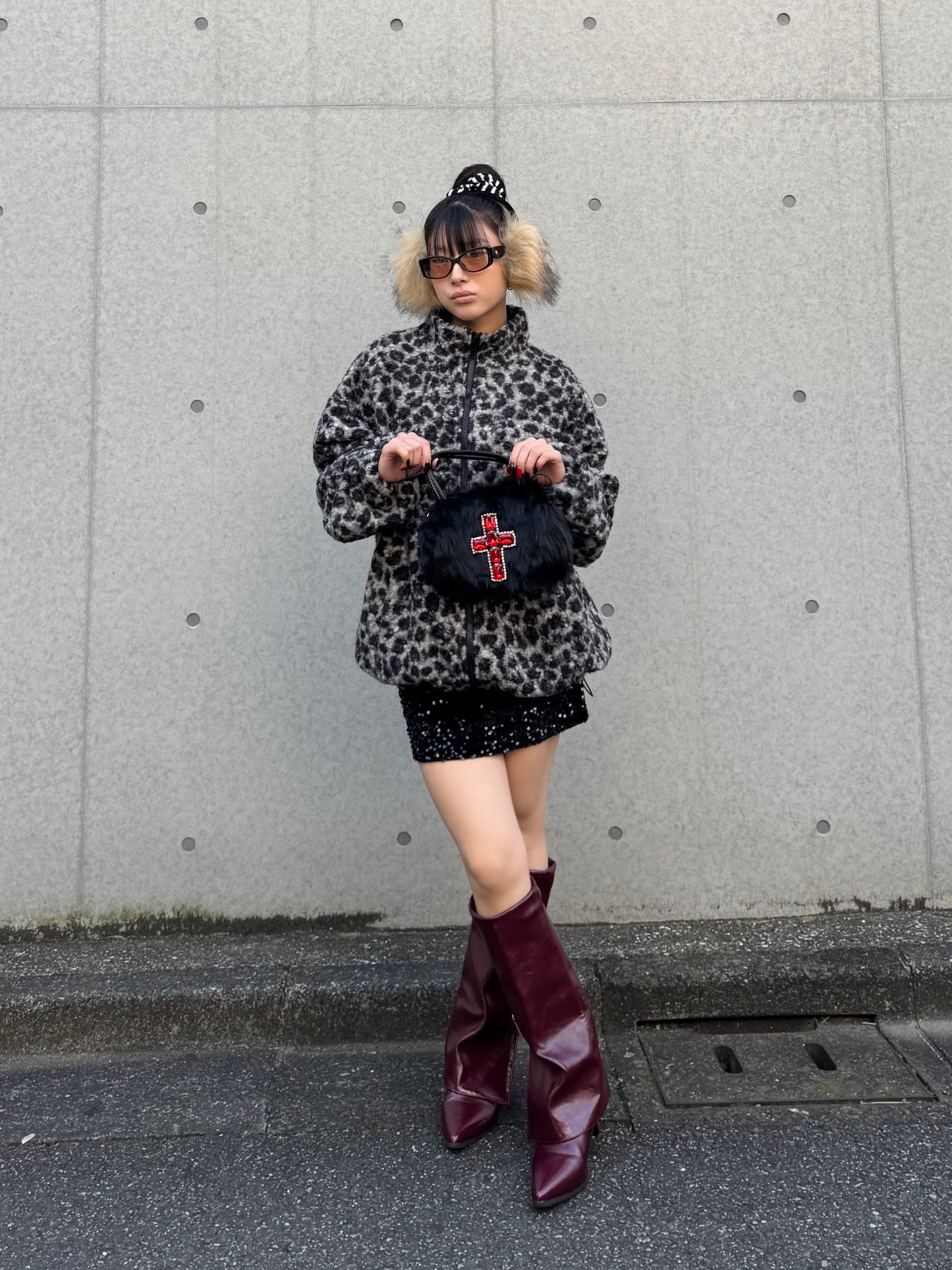 レオパードボアジップジャケット DPB86166