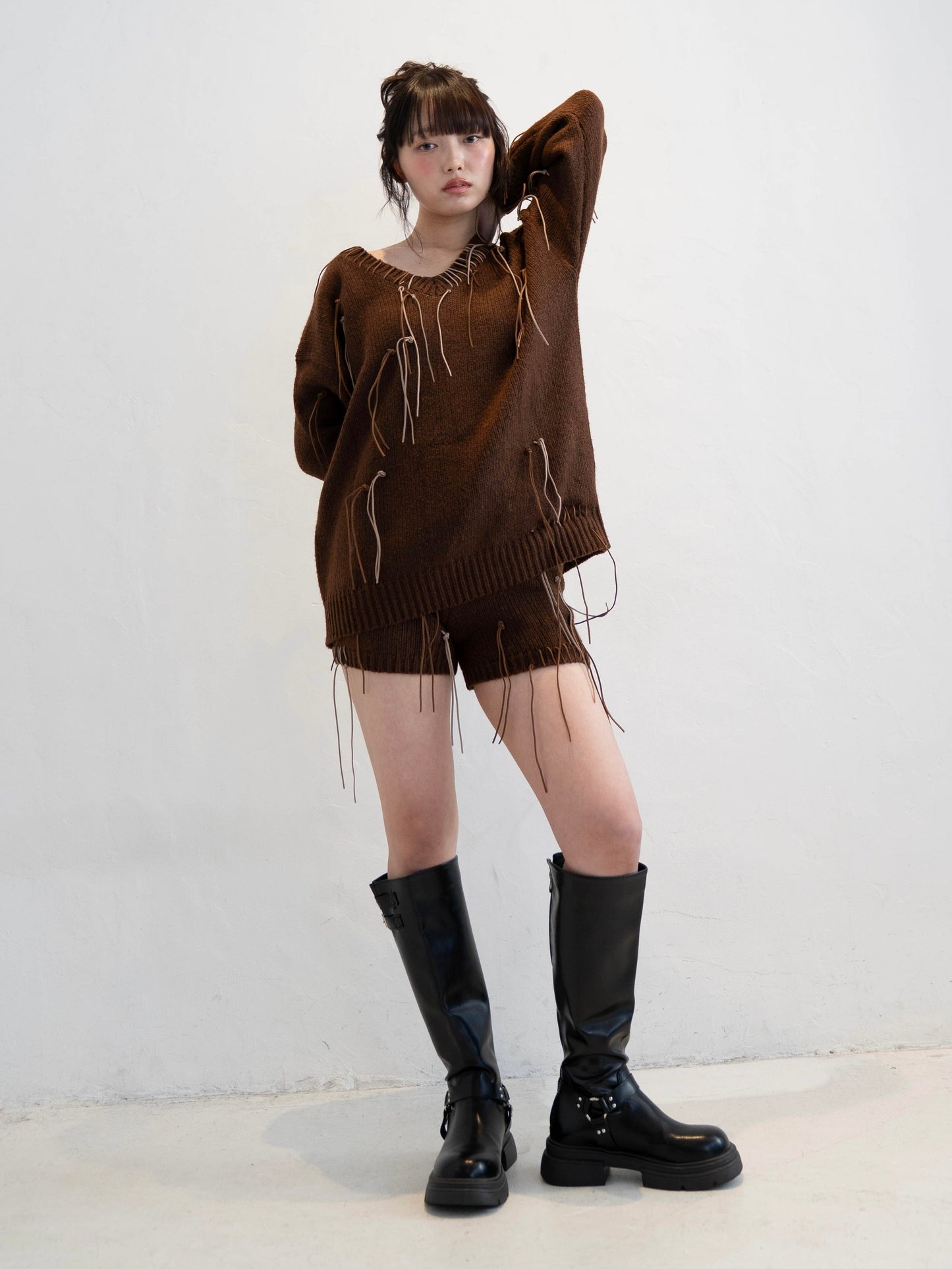 フリンジニットセットアップ DPC02011