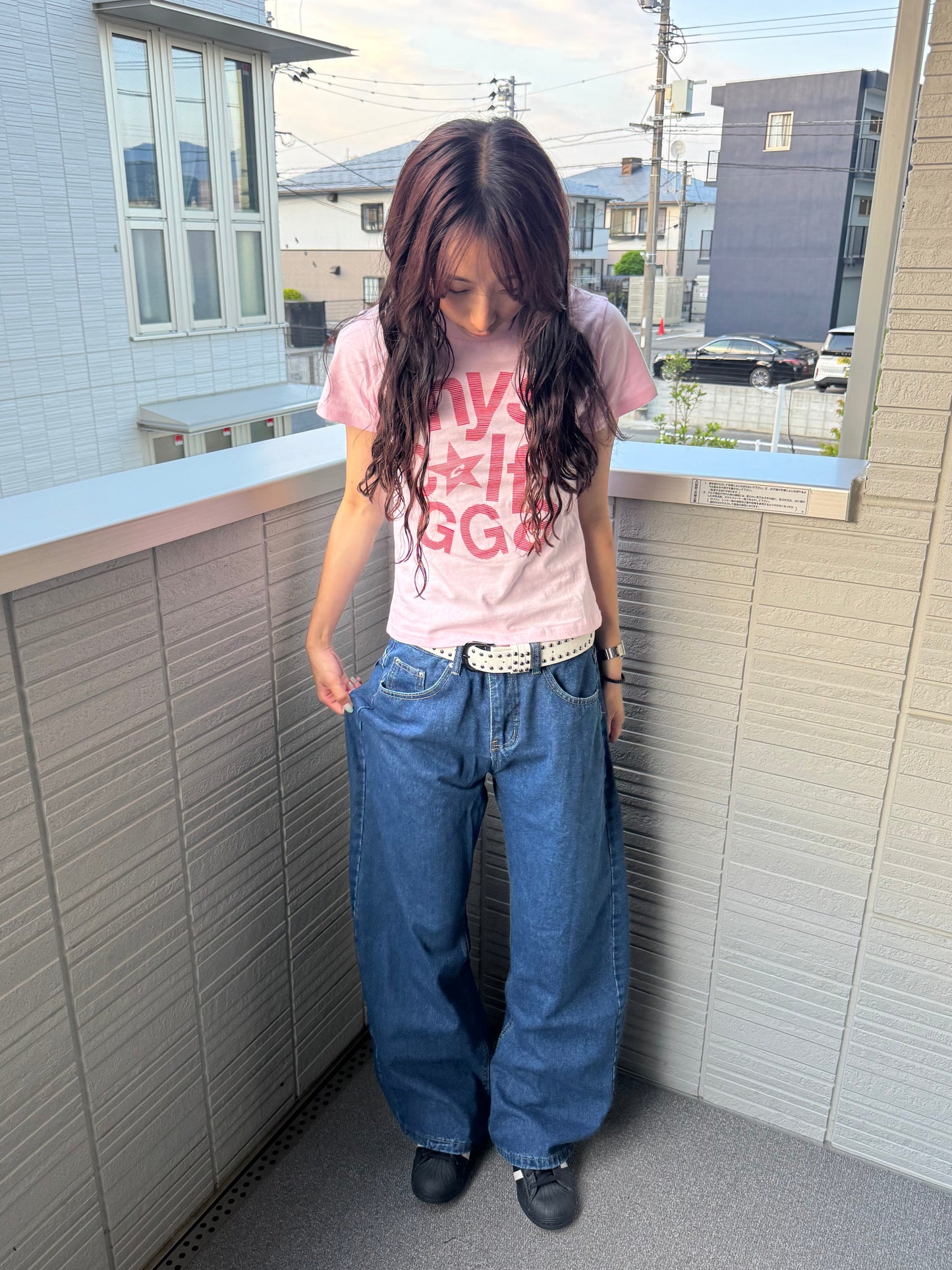 バックステッチワイドデニムパンツ DPC07038