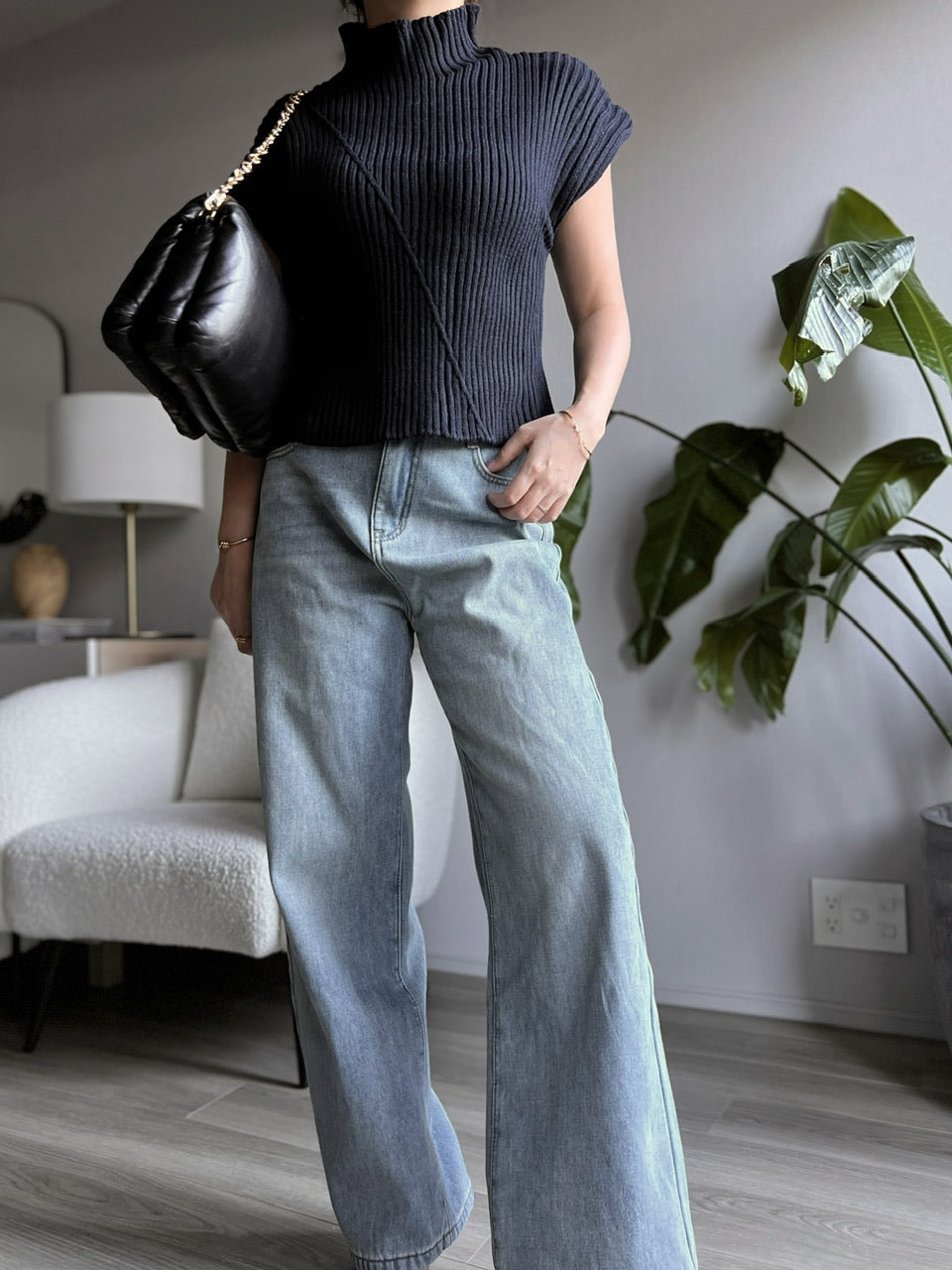 ボトルネックリブニット DPB56368