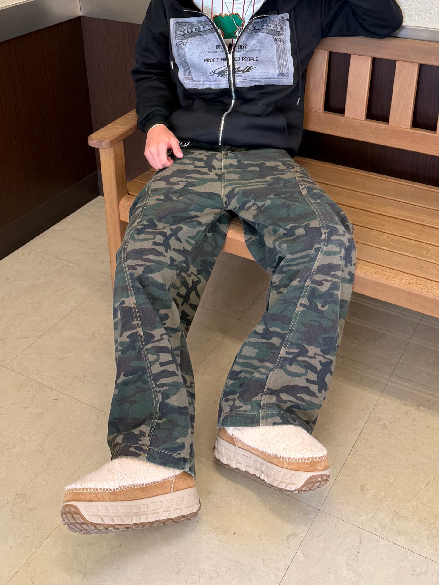 カモフラワイドデニムパンツ DPB90085