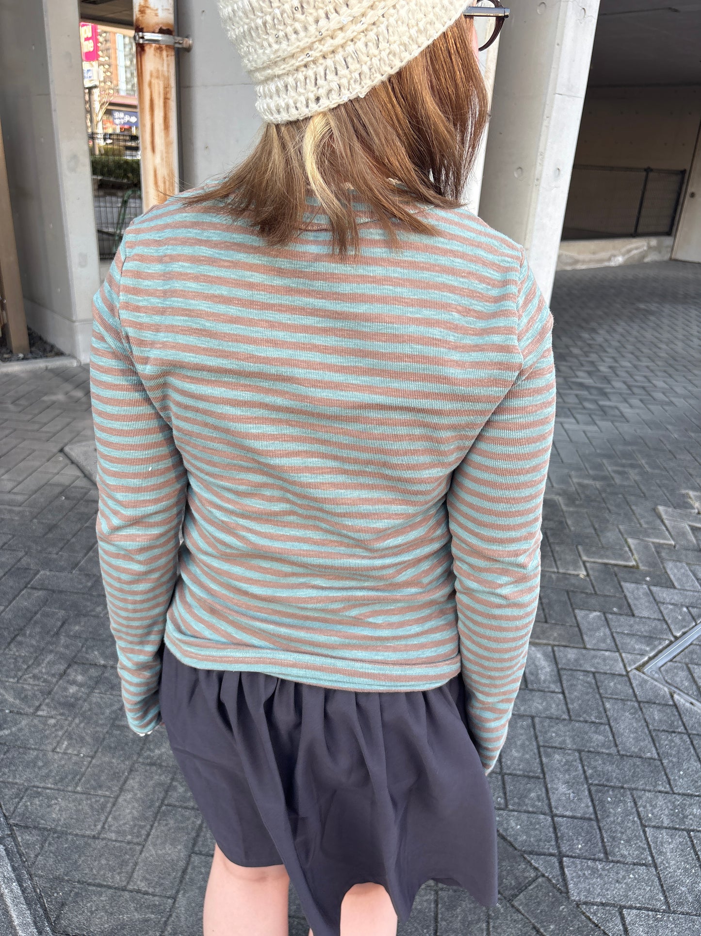 ボーダーヘンリーネックTシャツ DPB97097