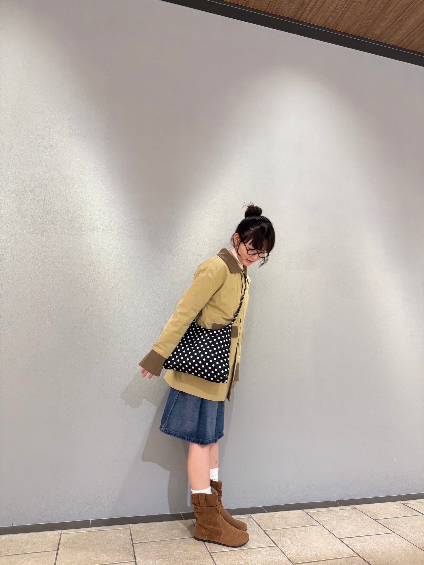 ユニークプリーツデニムスカート DPA43704