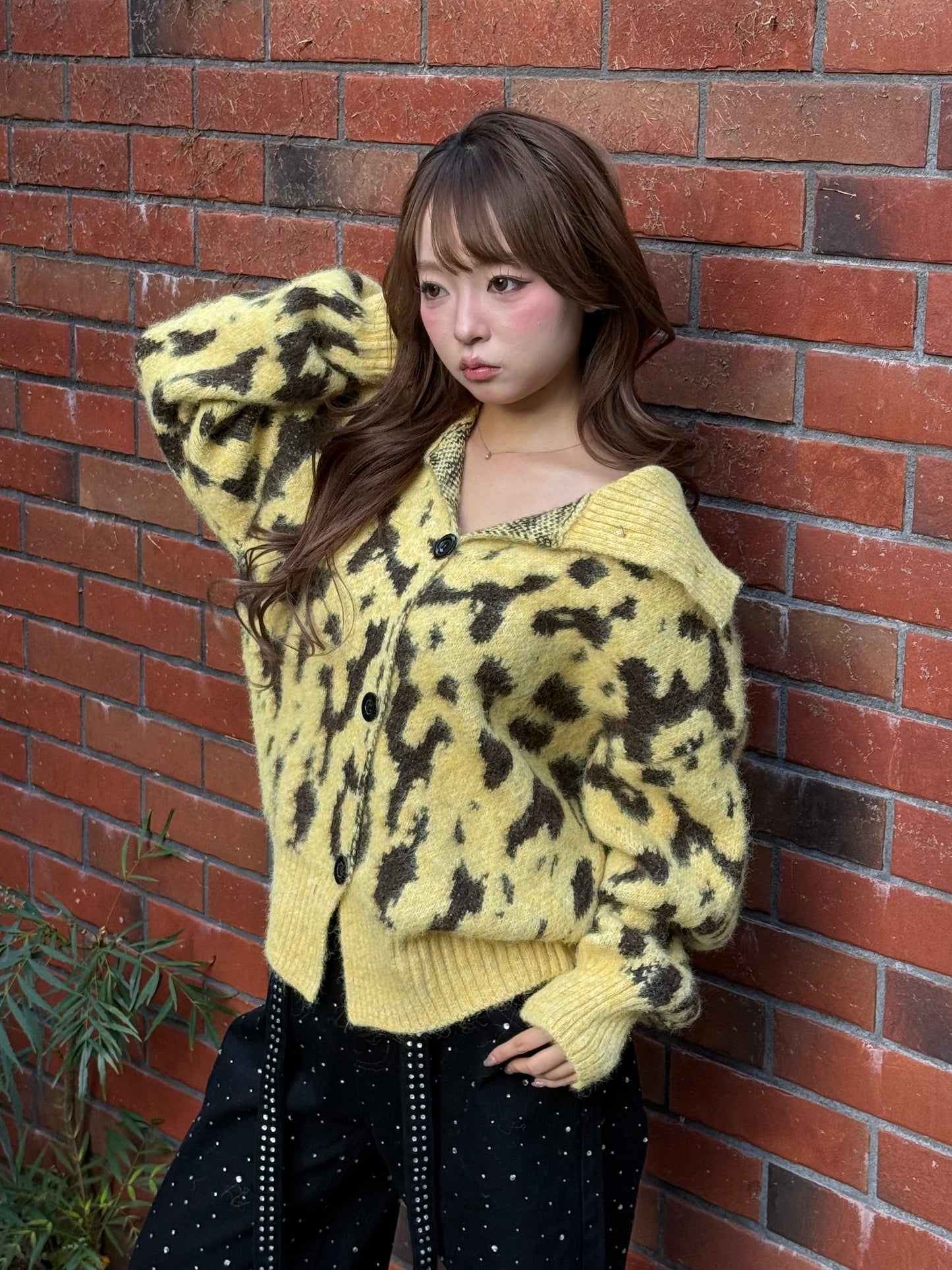 レオパードハイネックカーディガン DPB86181