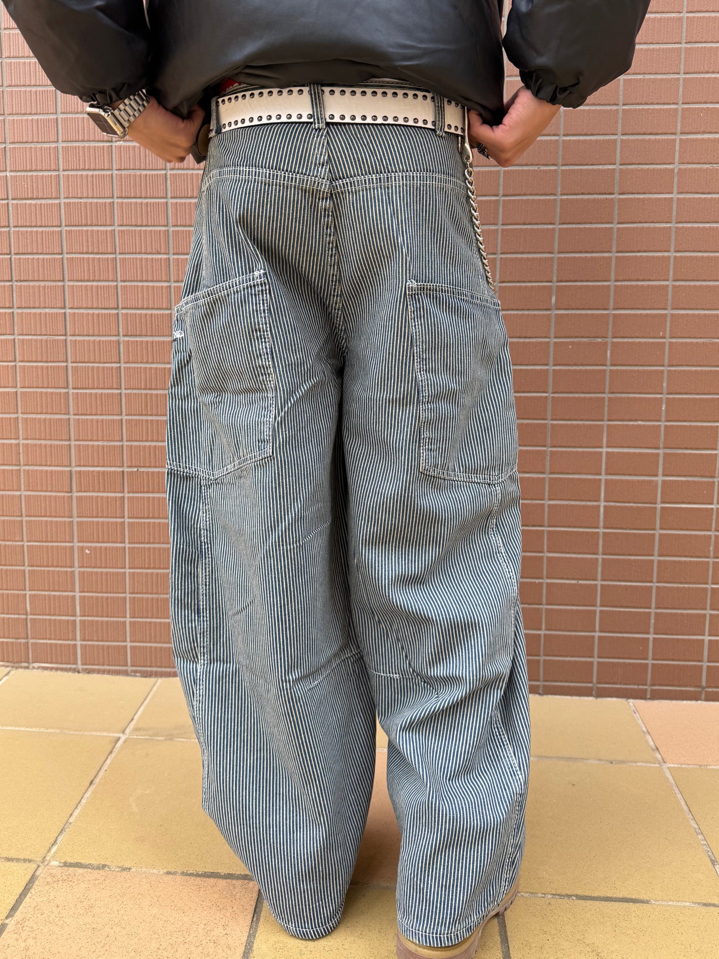 ストライプワイドデニムパンツ DPB90083