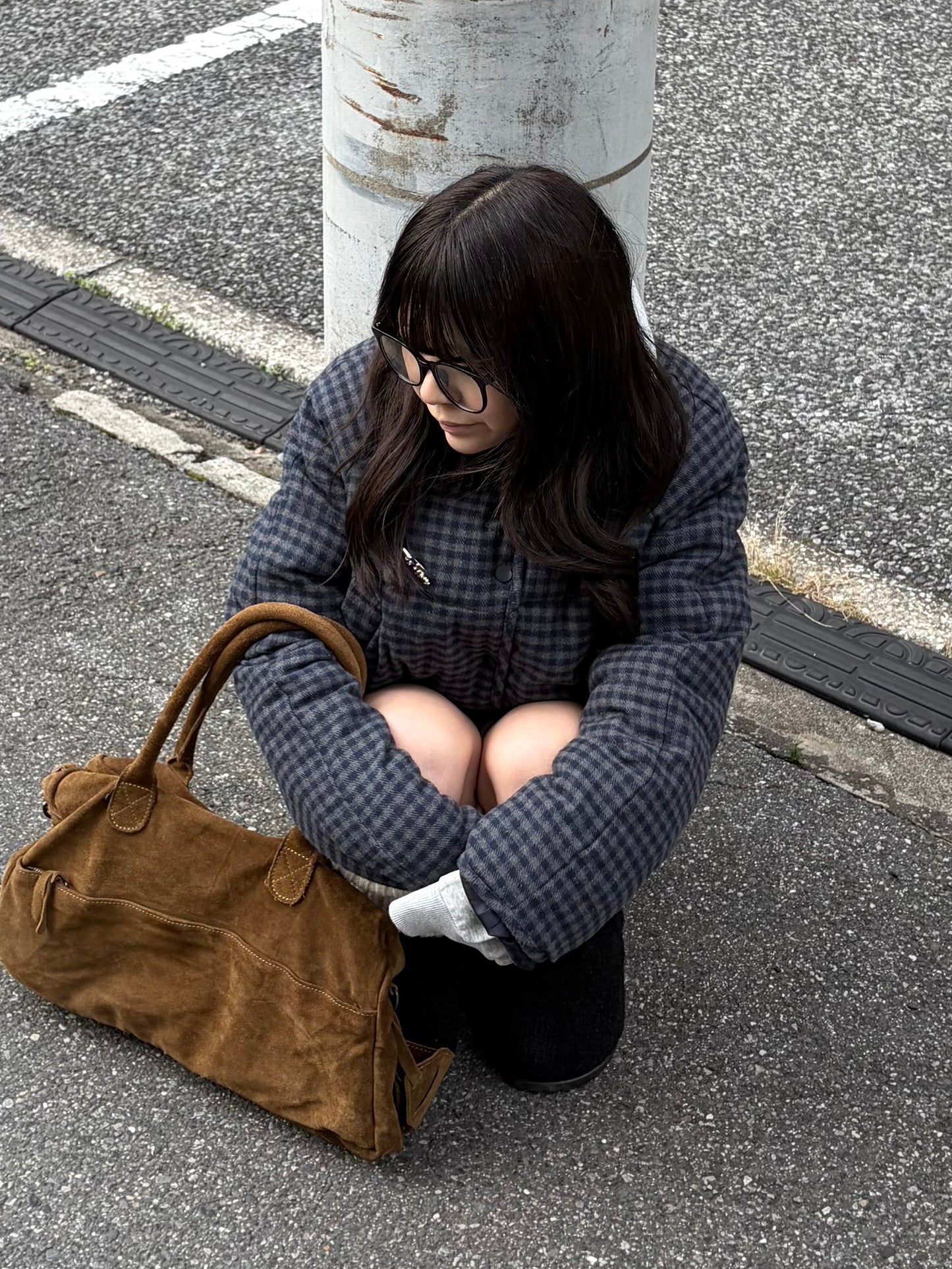 チェックショートダウンジャケット DPB98012