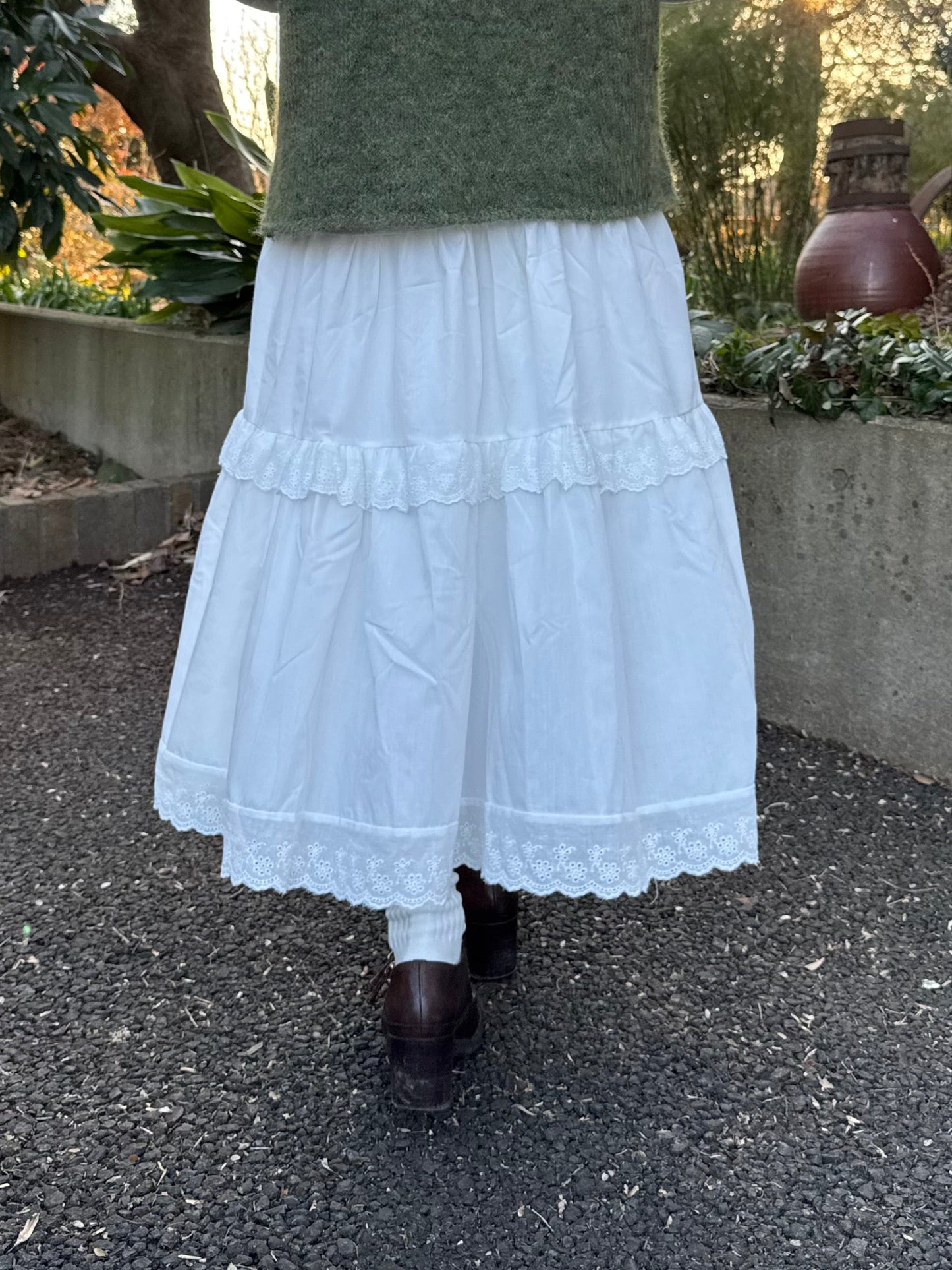 コットンレースロングスカート DPC03009