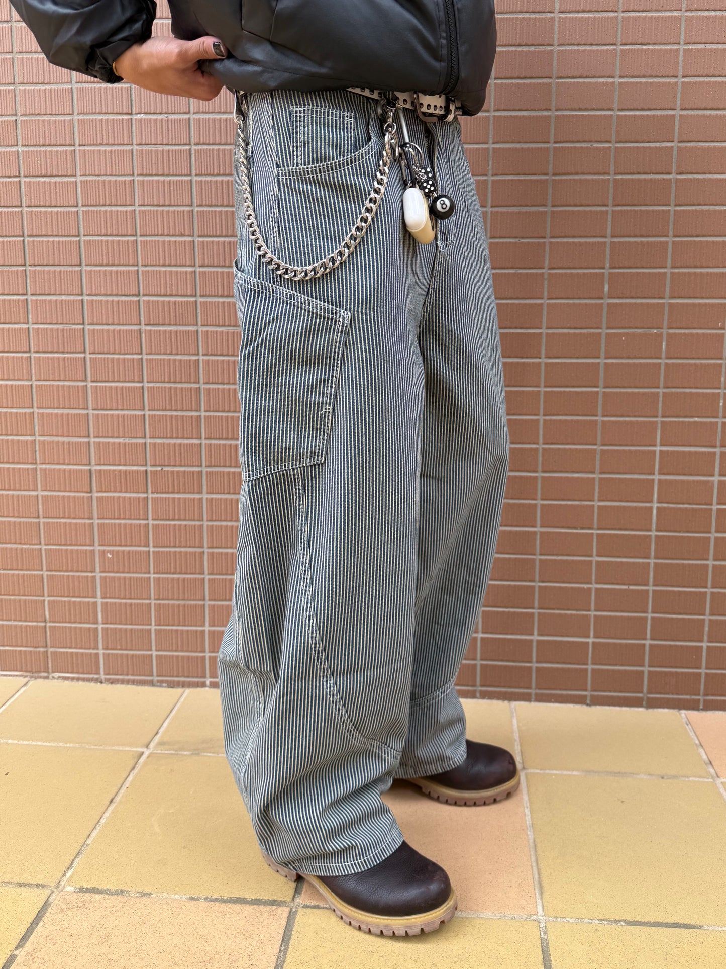 ストライプワイドデニムパンツ DPB90083