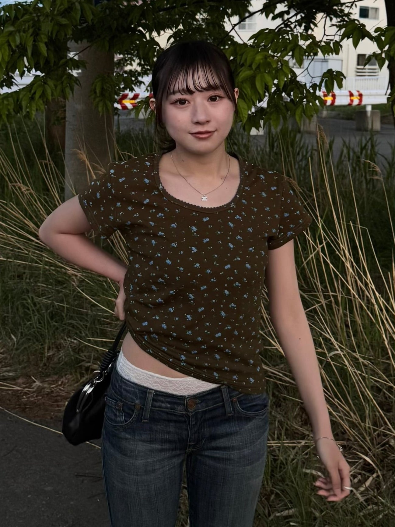 フラワーコットンTシャツ DPC03066