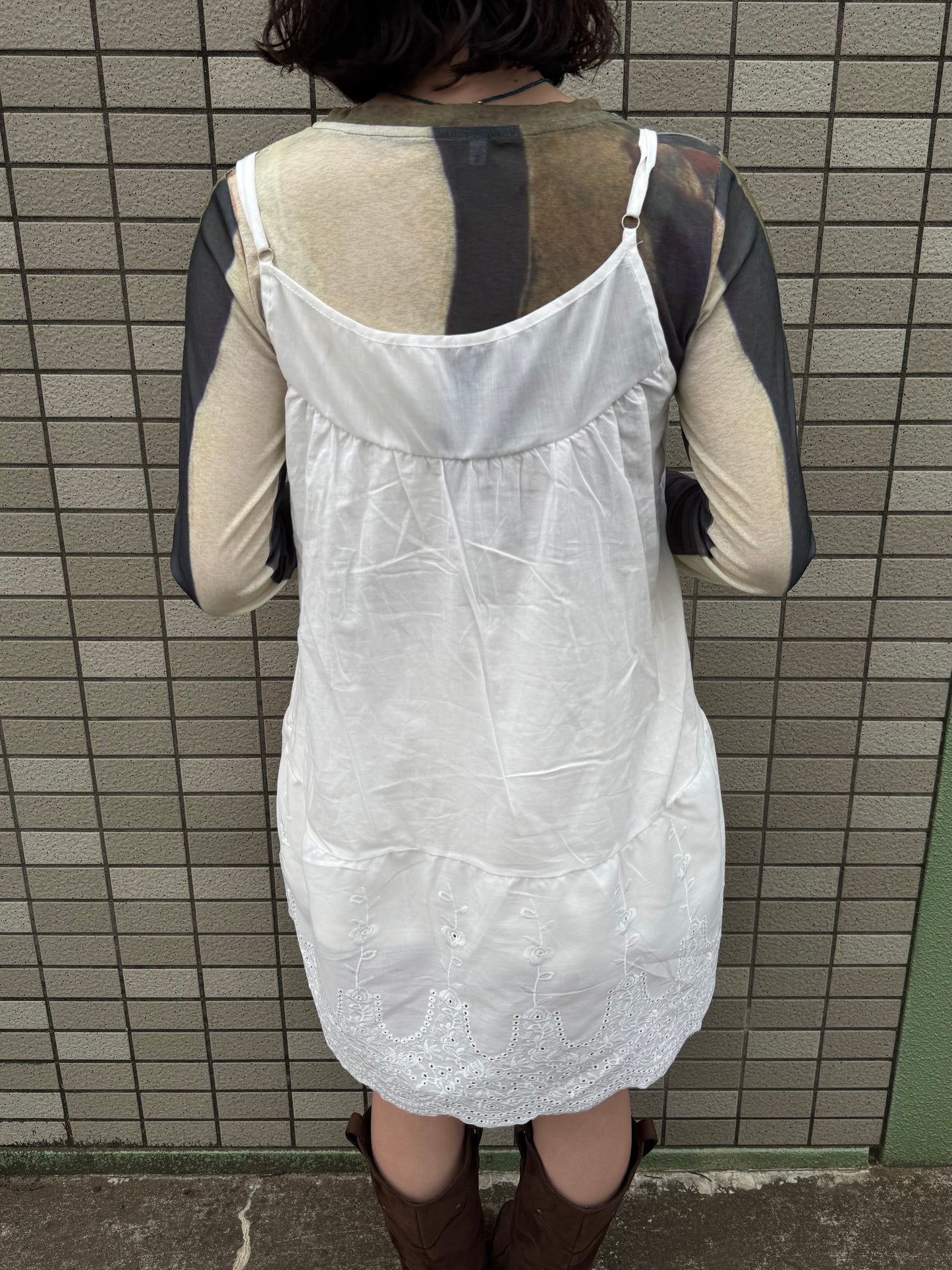 レースレイヤードキャミワンピース DPC03019