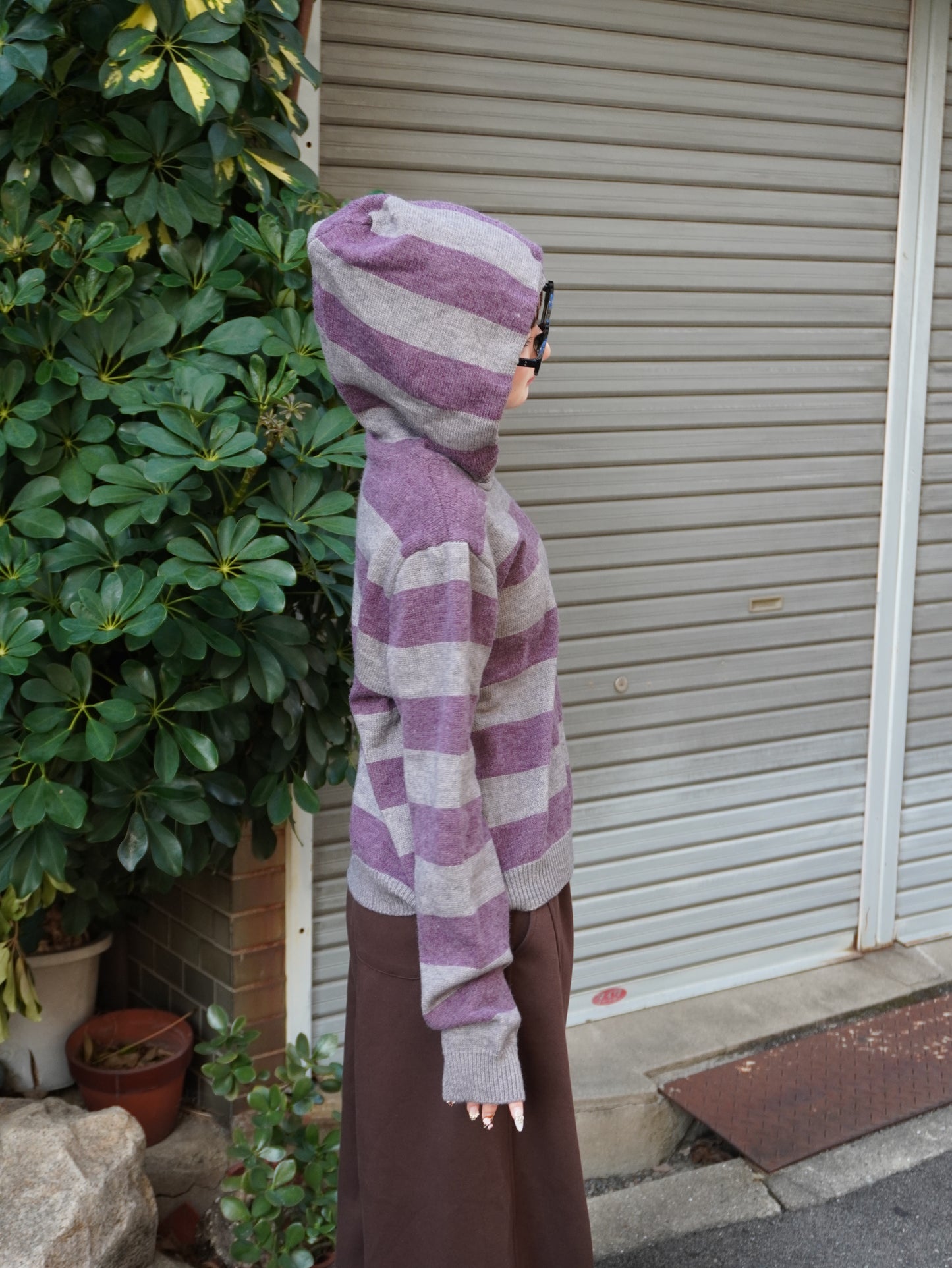 ボーダーフーディニットパーカー DPB85383