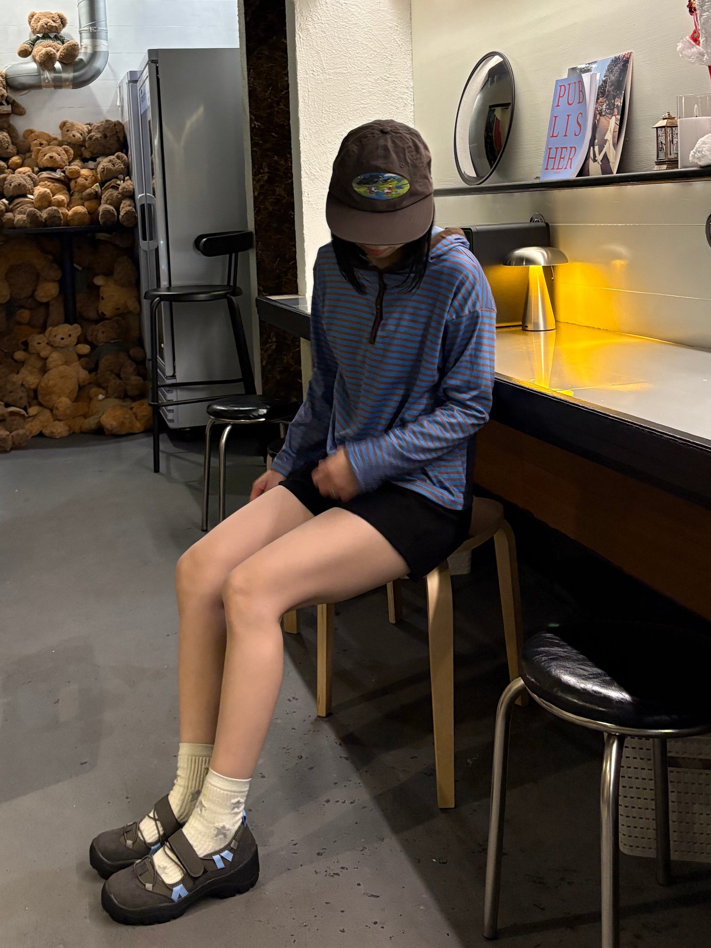 ボーダーヘンリーフーディトップス DPB99007