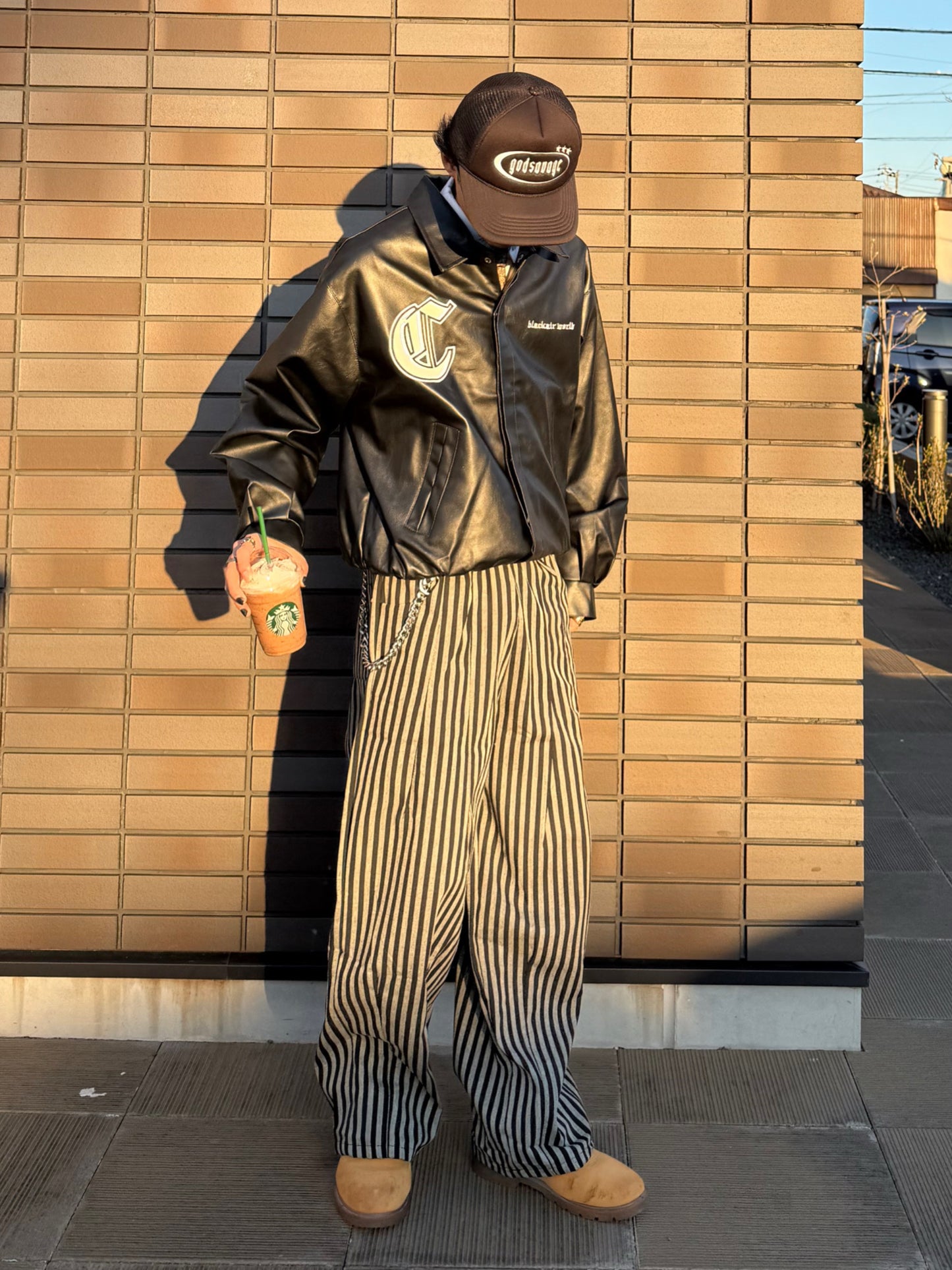 フェイクレザーバックロゴアウター DPB90041