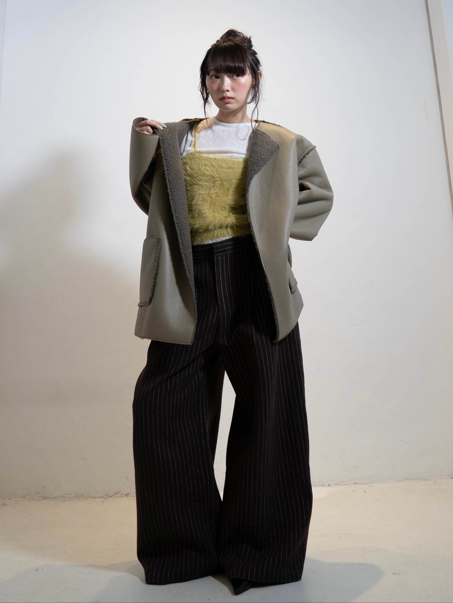 ウエストタックストライプパンツ DPC02007