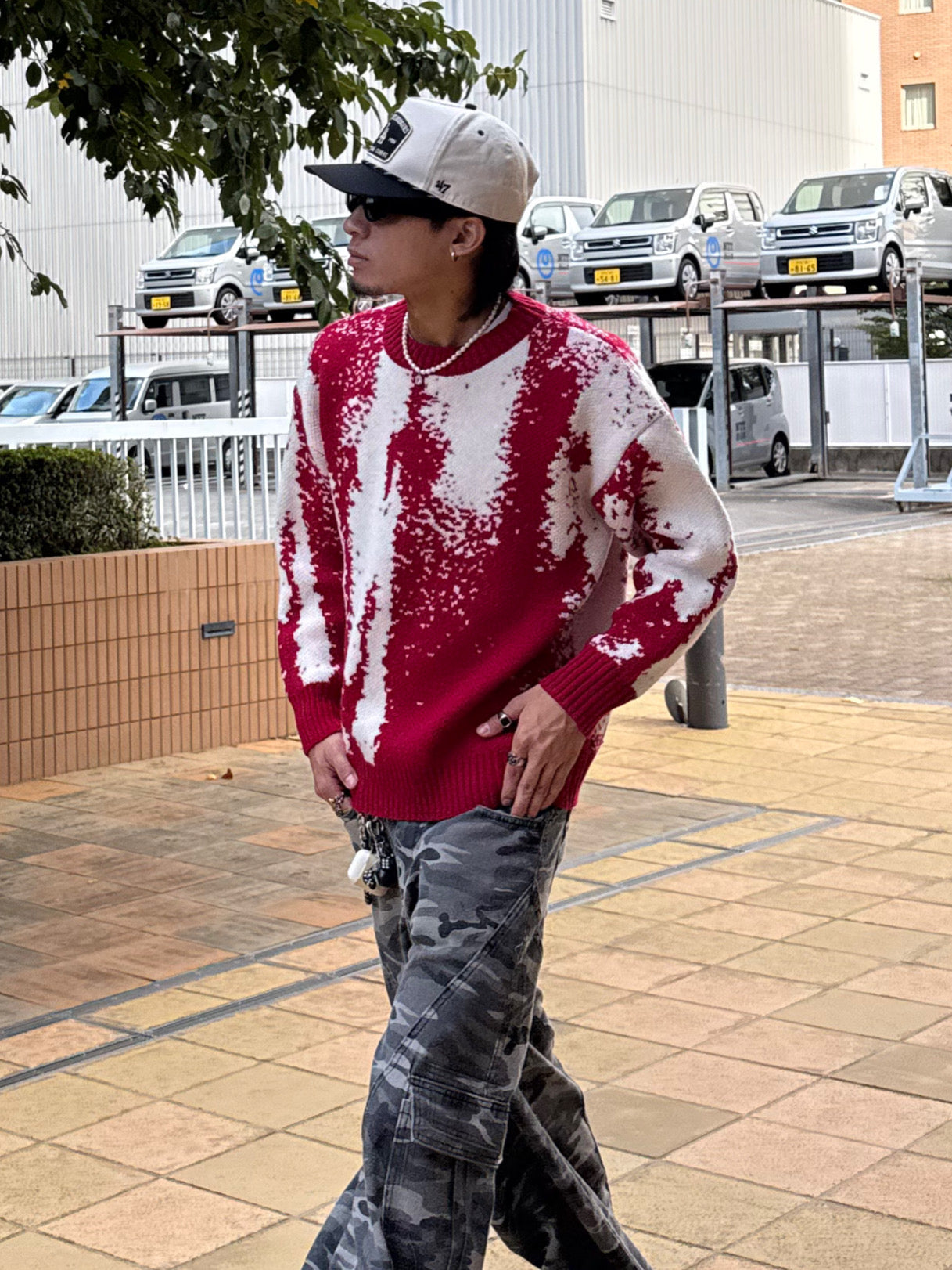 バイカラーデザインニット DPB90074