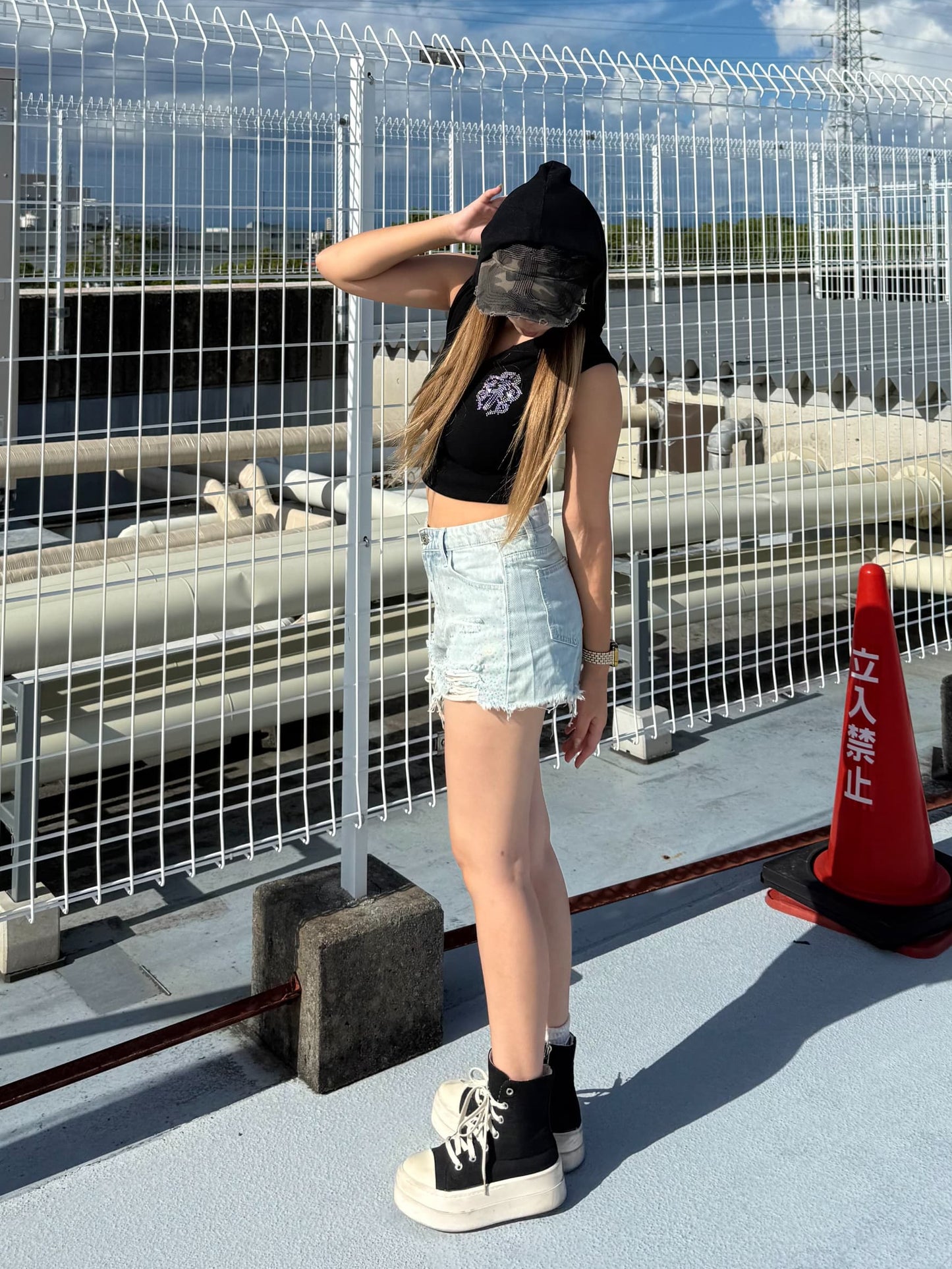 【即納】ダメージストーンミニショートパンツ DPB73664S