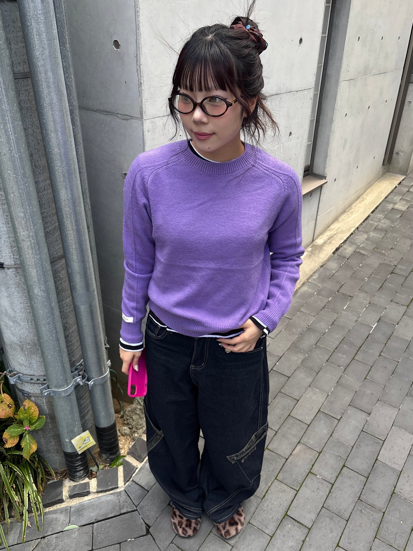 ナチュラルパープルニット DPB89118