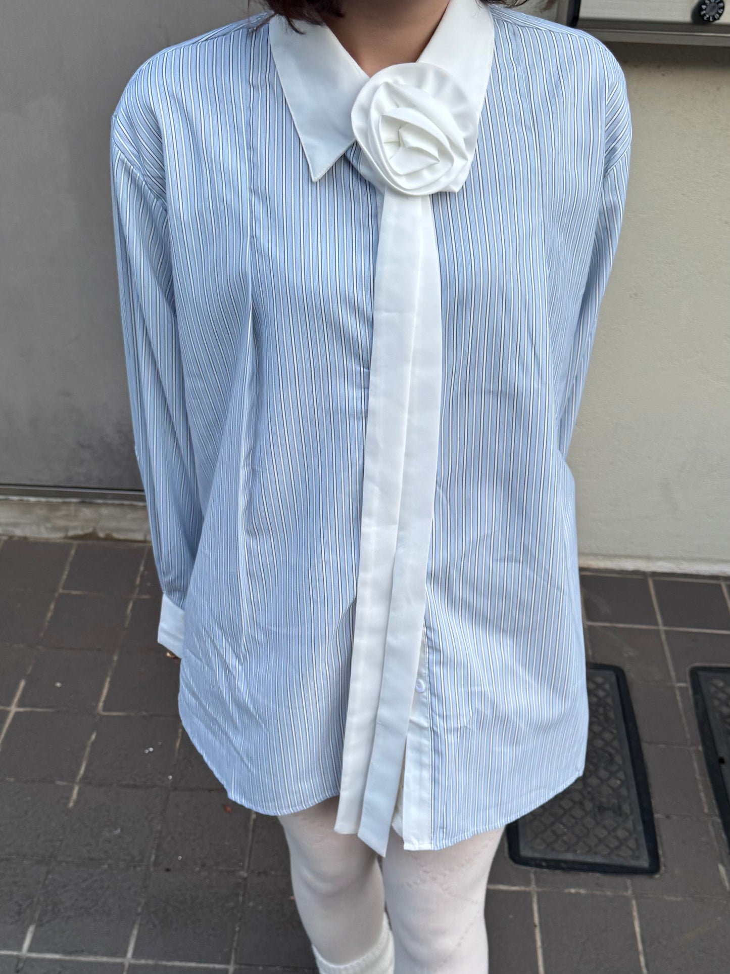 ローズストライプボウタイシャツ DPC03031