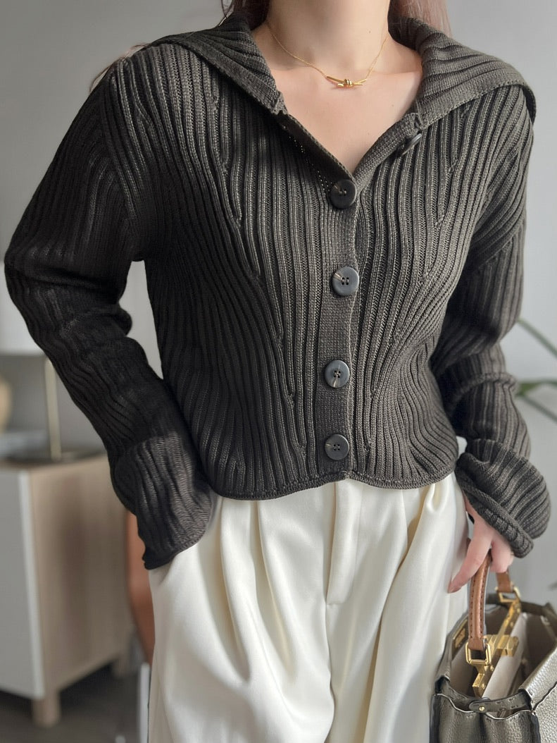 リブボタンニットトップス DPB56340